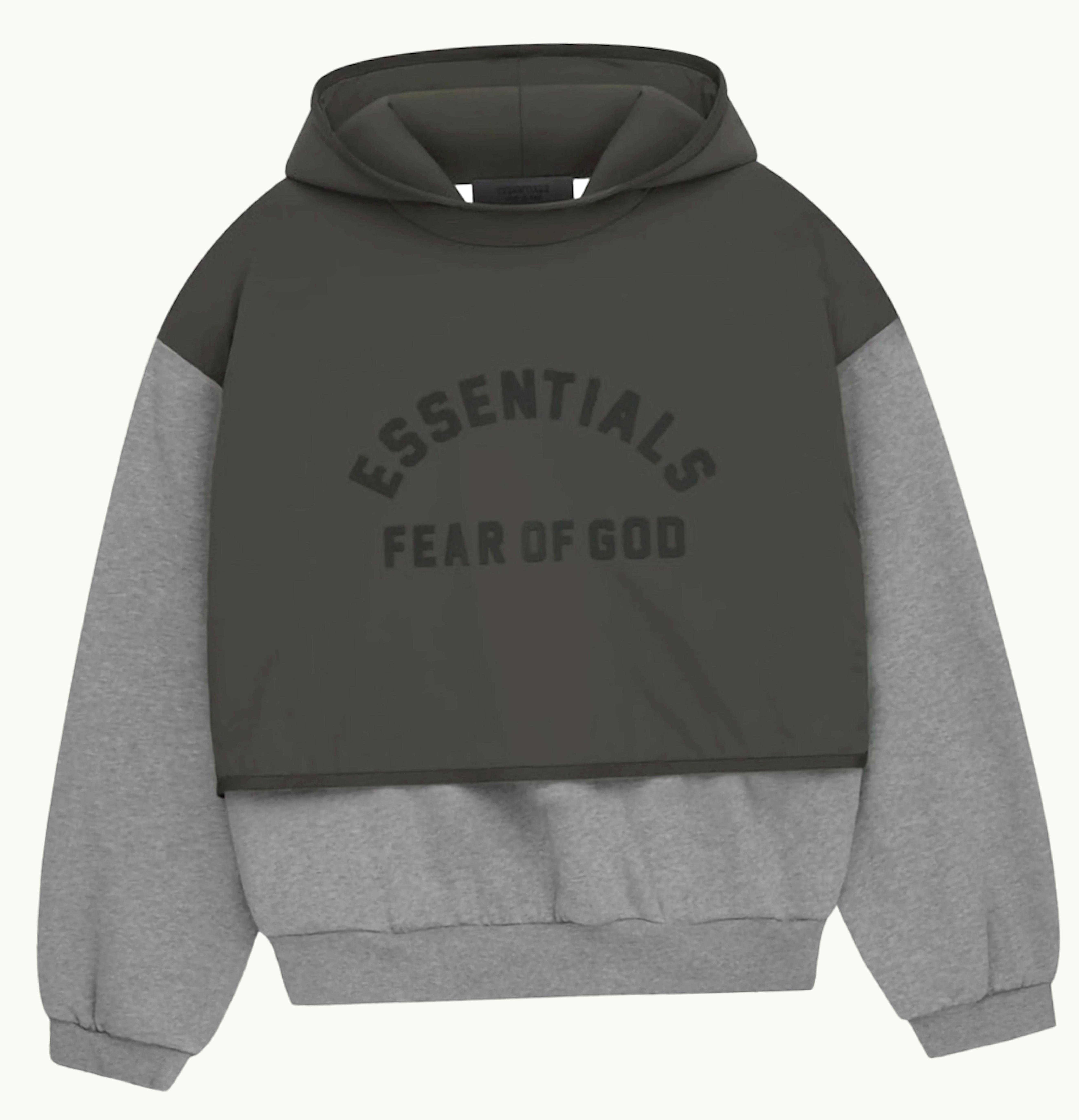 Fear of God Fear Of God Essentials Nylon Fleece Hooded Sweater Dark Heather Oatmeal Ink
