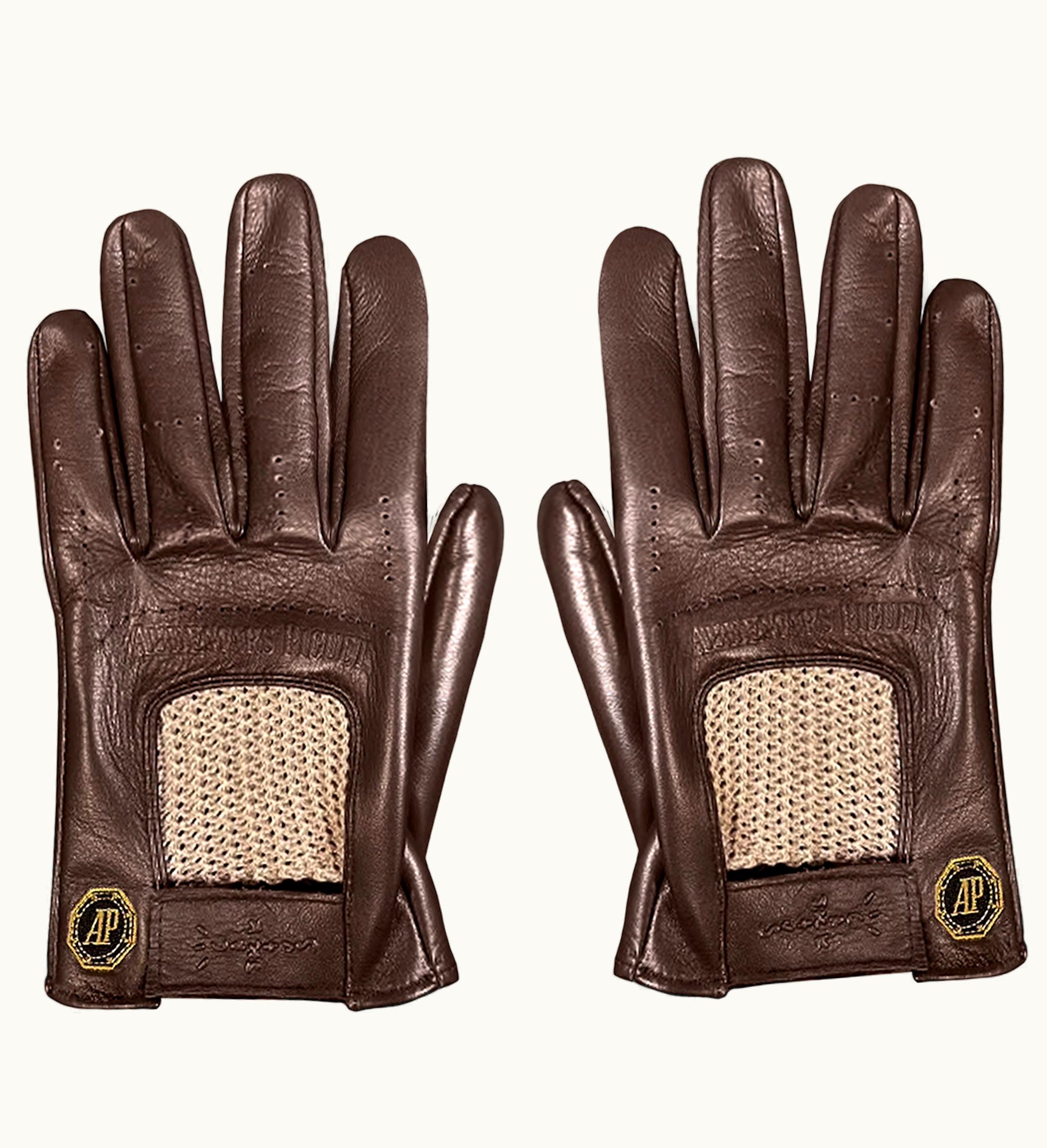 Travis Scott Travis Scott CJ X Audemars Piguet Leather Gloves Brown