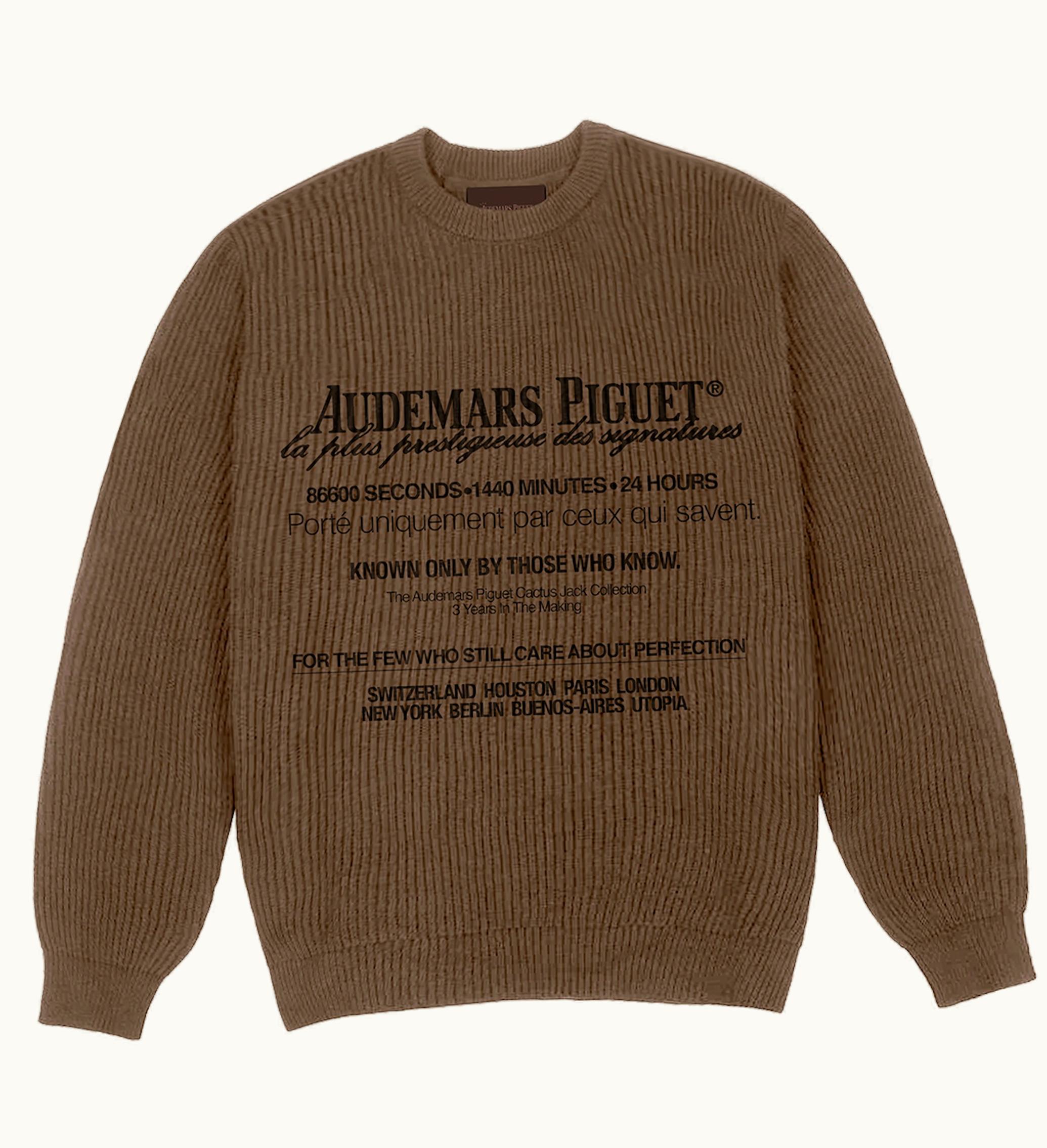 Travis Scott Travis Scott CJ X Audemars Piguet Knitted Sweater Brown