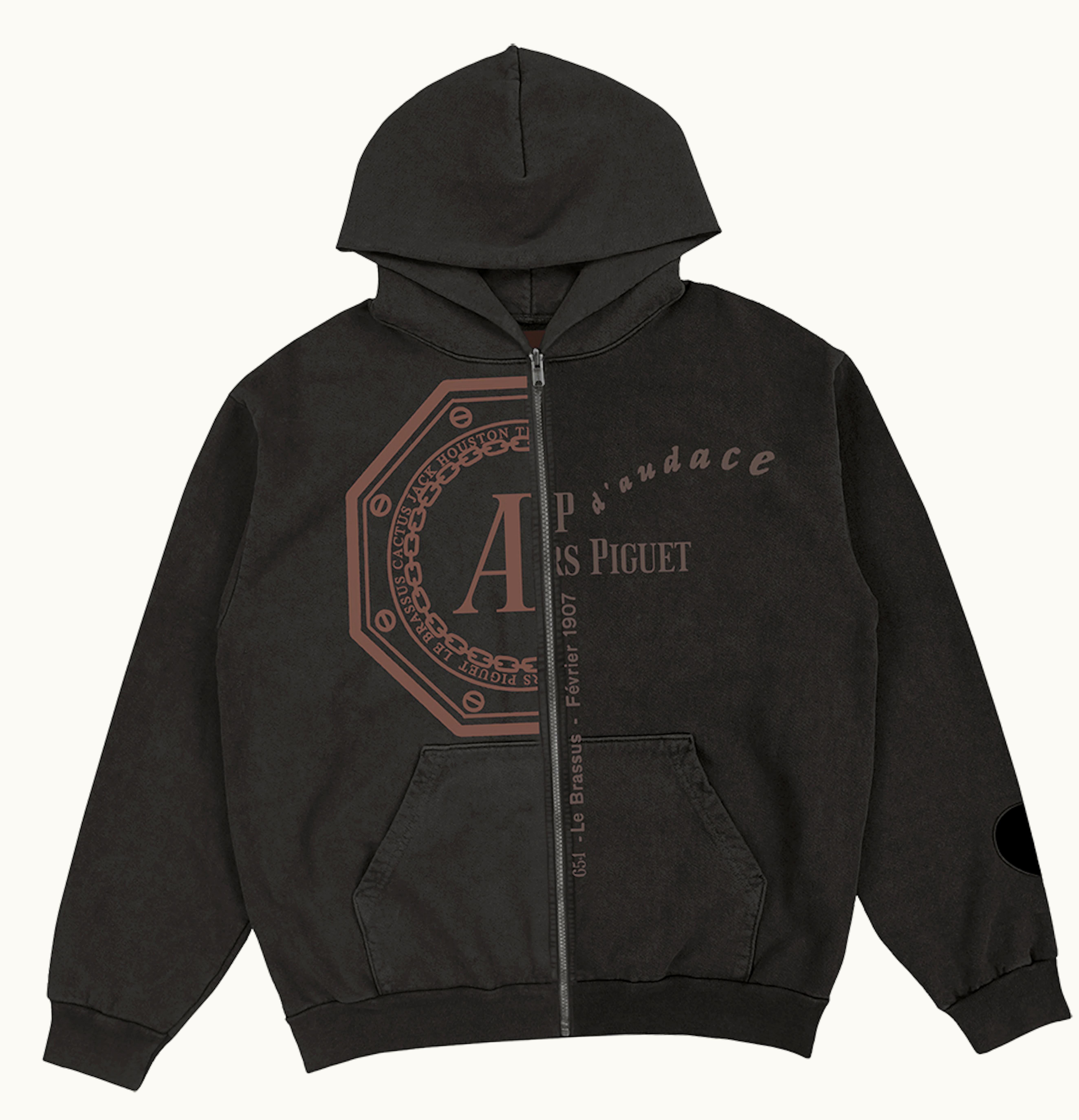 Travis Scott Travis Scott CJ X Audemars Piguet Split Logo Zip Up Hoodie Black