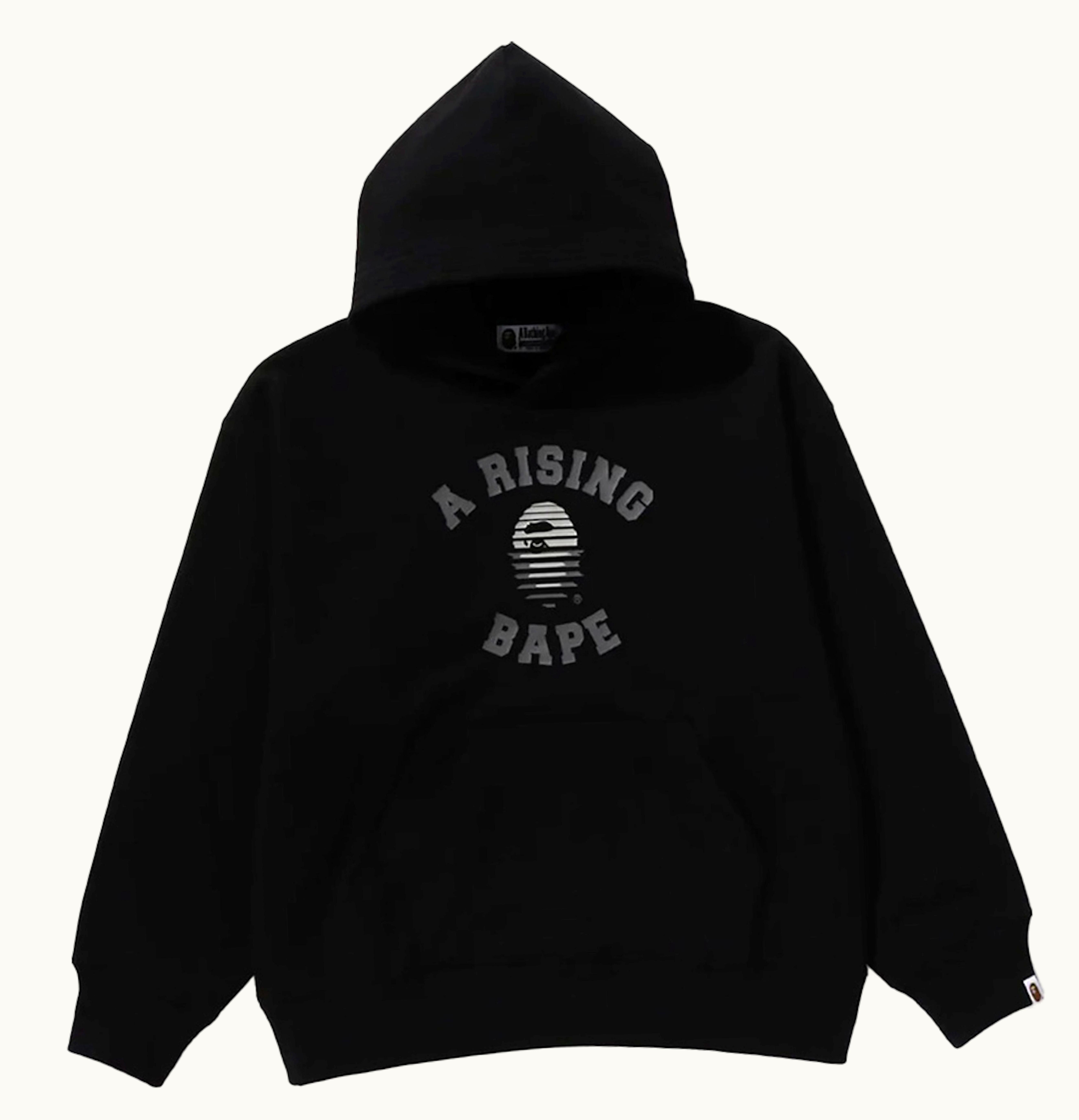 BAPE BAPE A Rising Bape Relaxed Fit Pullover Hoodie Black