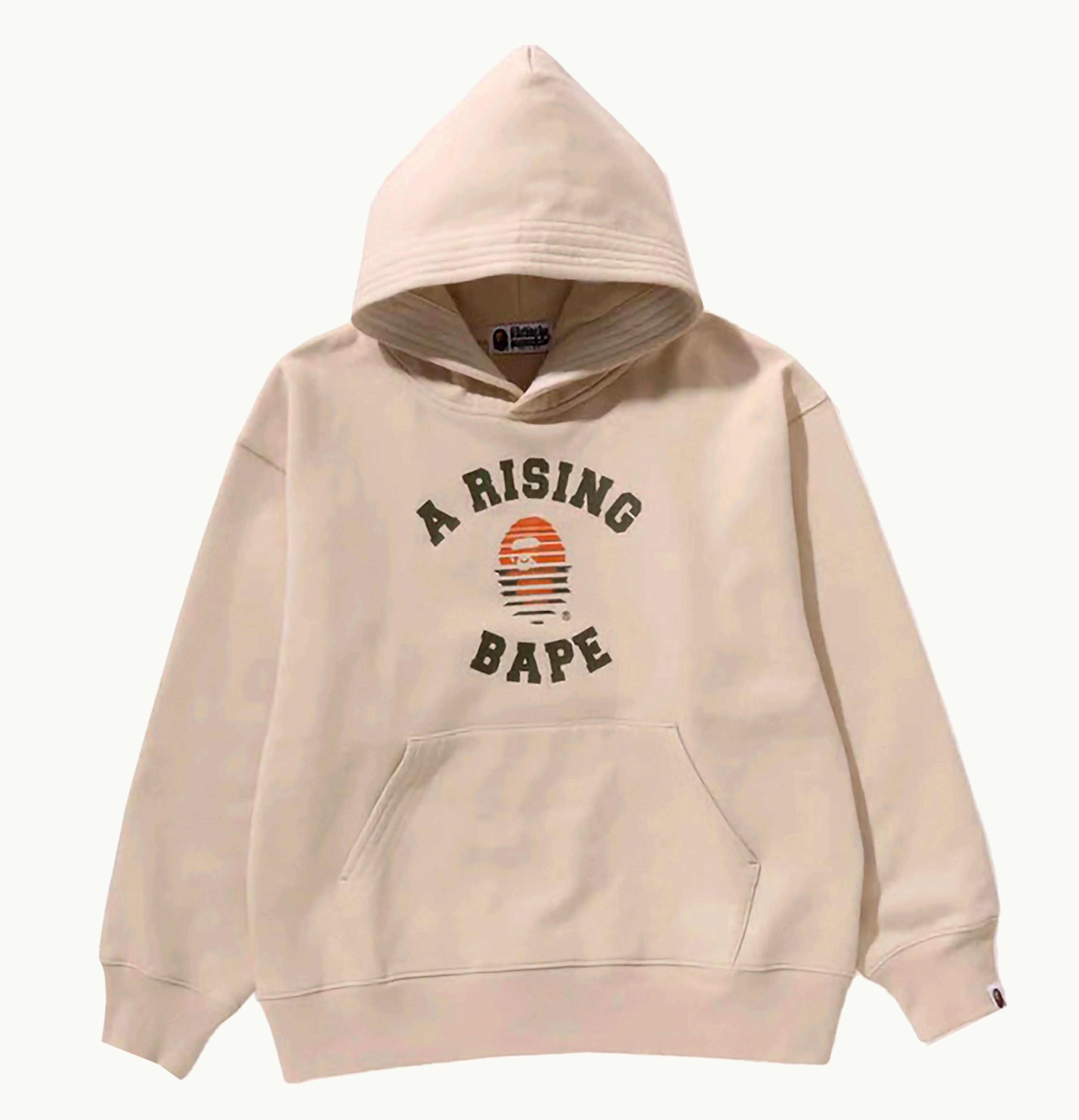 BAPE BAPE A Rising Bape Relaxed Fit Pullover Hoodie Ivory