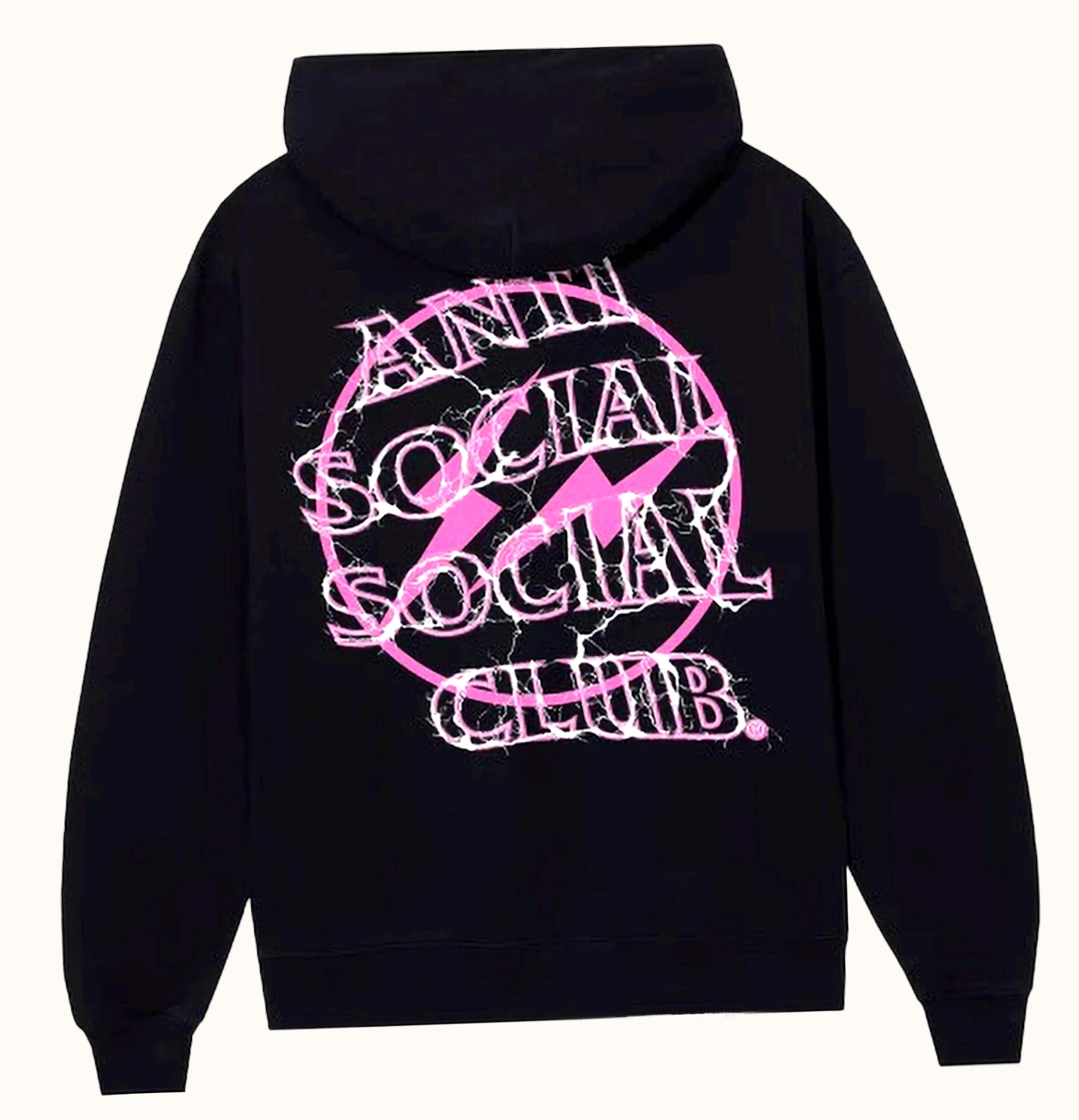 Anti Social Social Club Anti Social Social Club Fragment Bolt Hoodie Black Pink