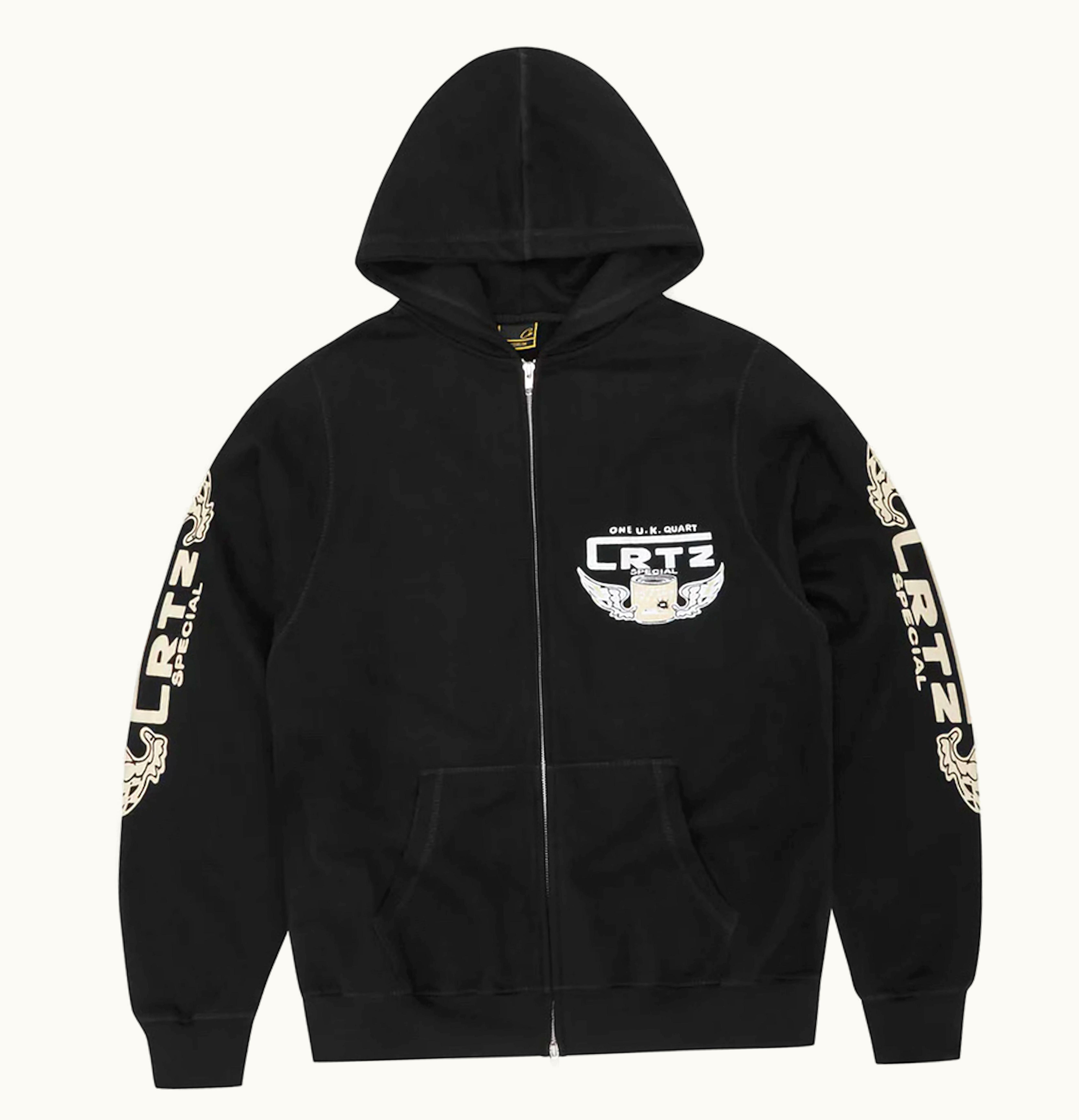 Corteiz Gasolina Double Zip Hoodie Black