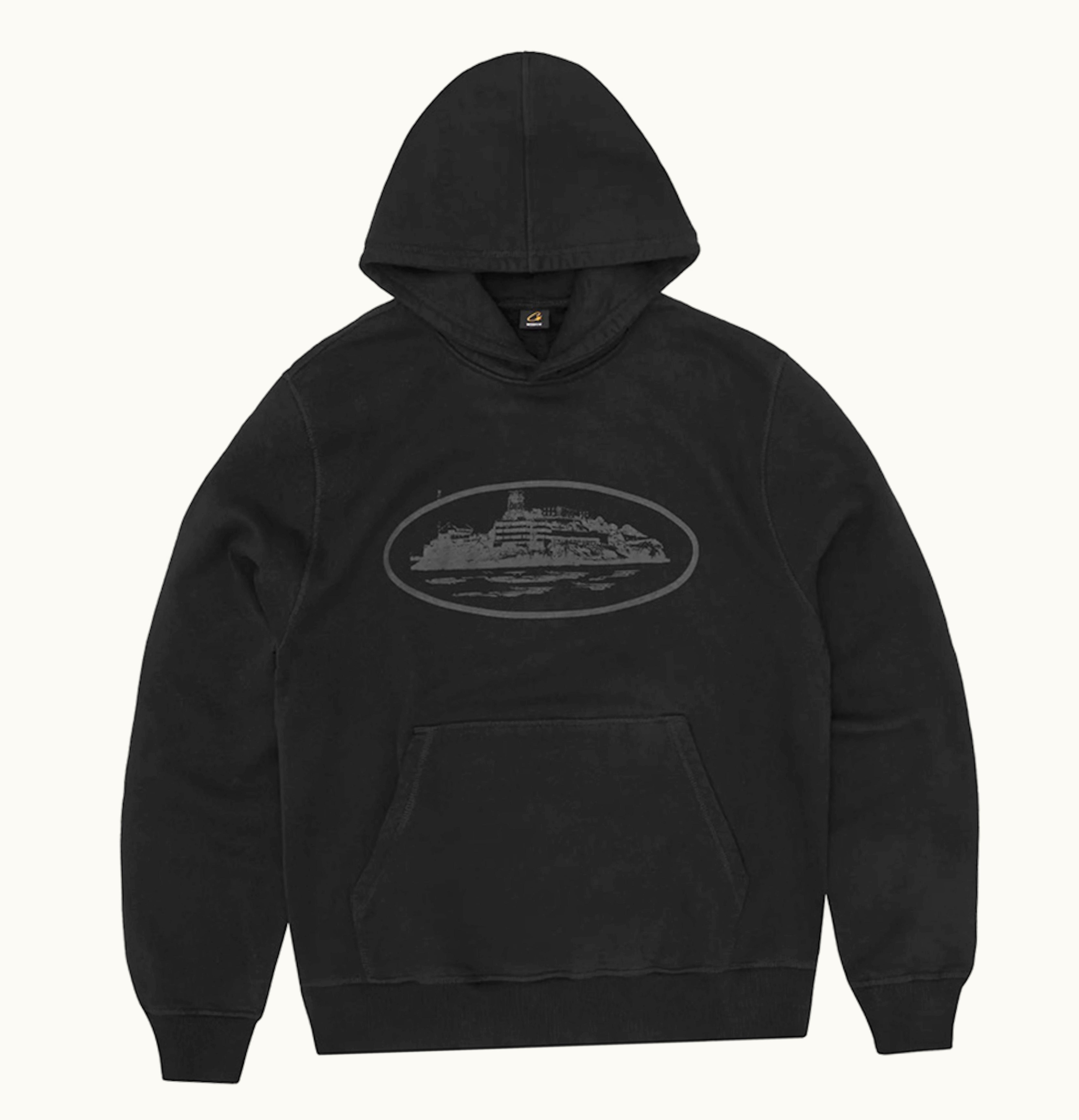 Corteiz Alcatraz V2 Hoodie Triple Black