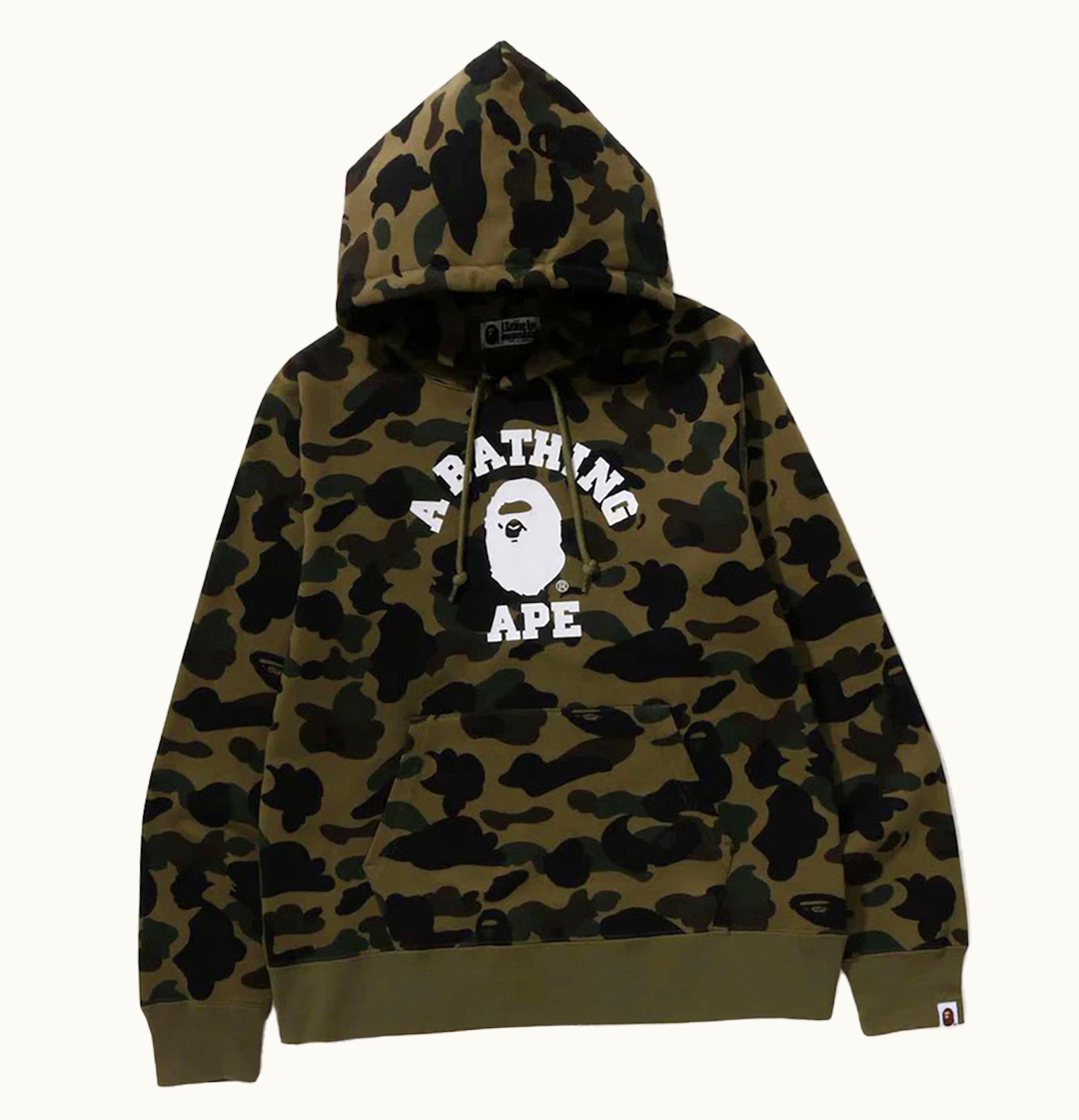 BAPE BAPE 1st Camo College Pullover Hoodie FW23 Green