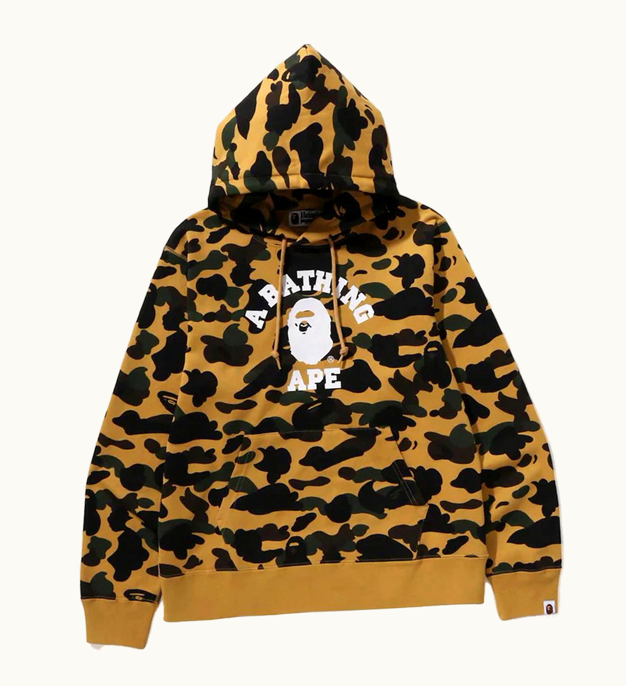 BAPE BAPE 1st Camo College Pullover Hoodie FW23 Yellow