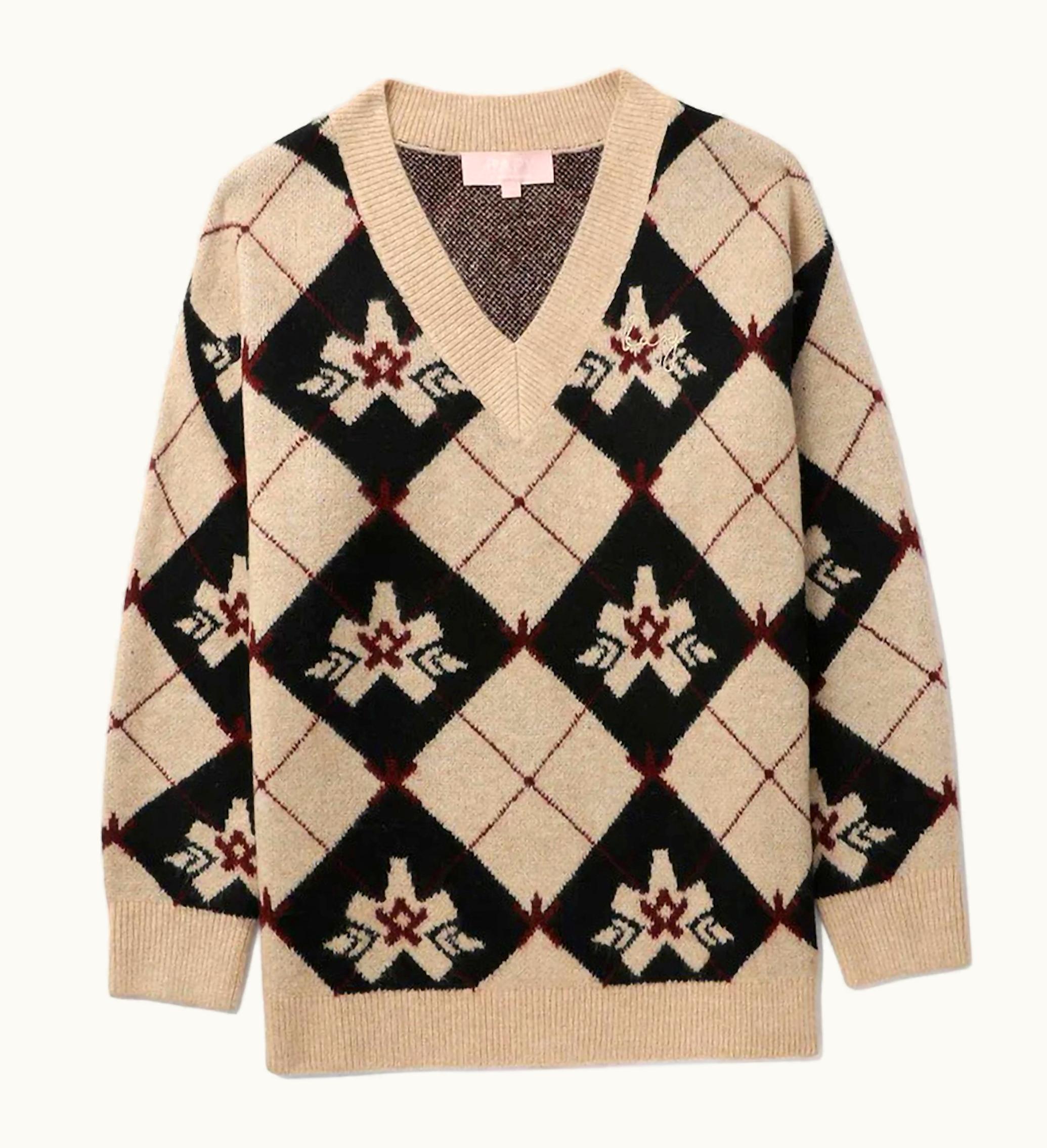 BAPE BAPE Womens Checked Sweater Beige