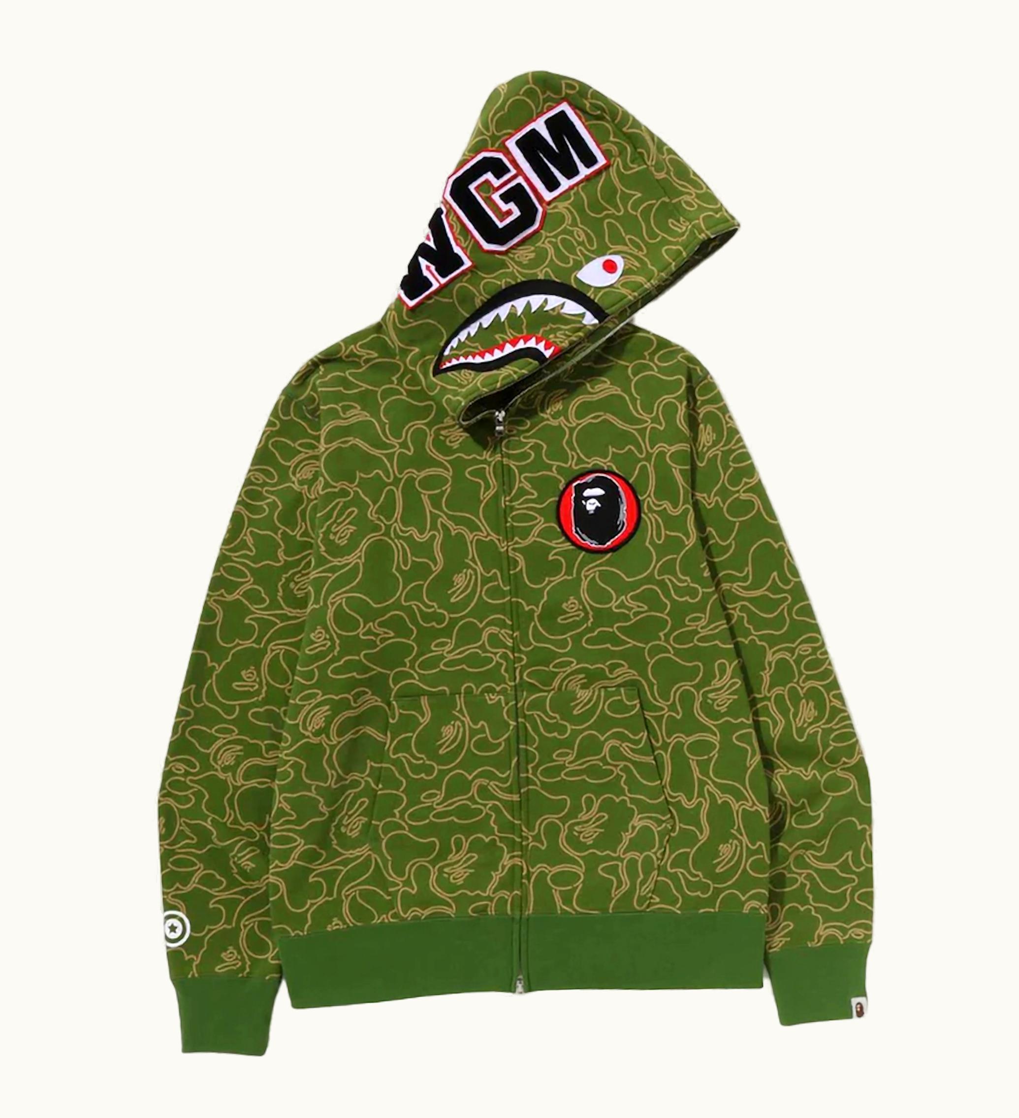 BAPE BAPE 30th Anniversary Line Camo Shark Full Zip Hoodie Green