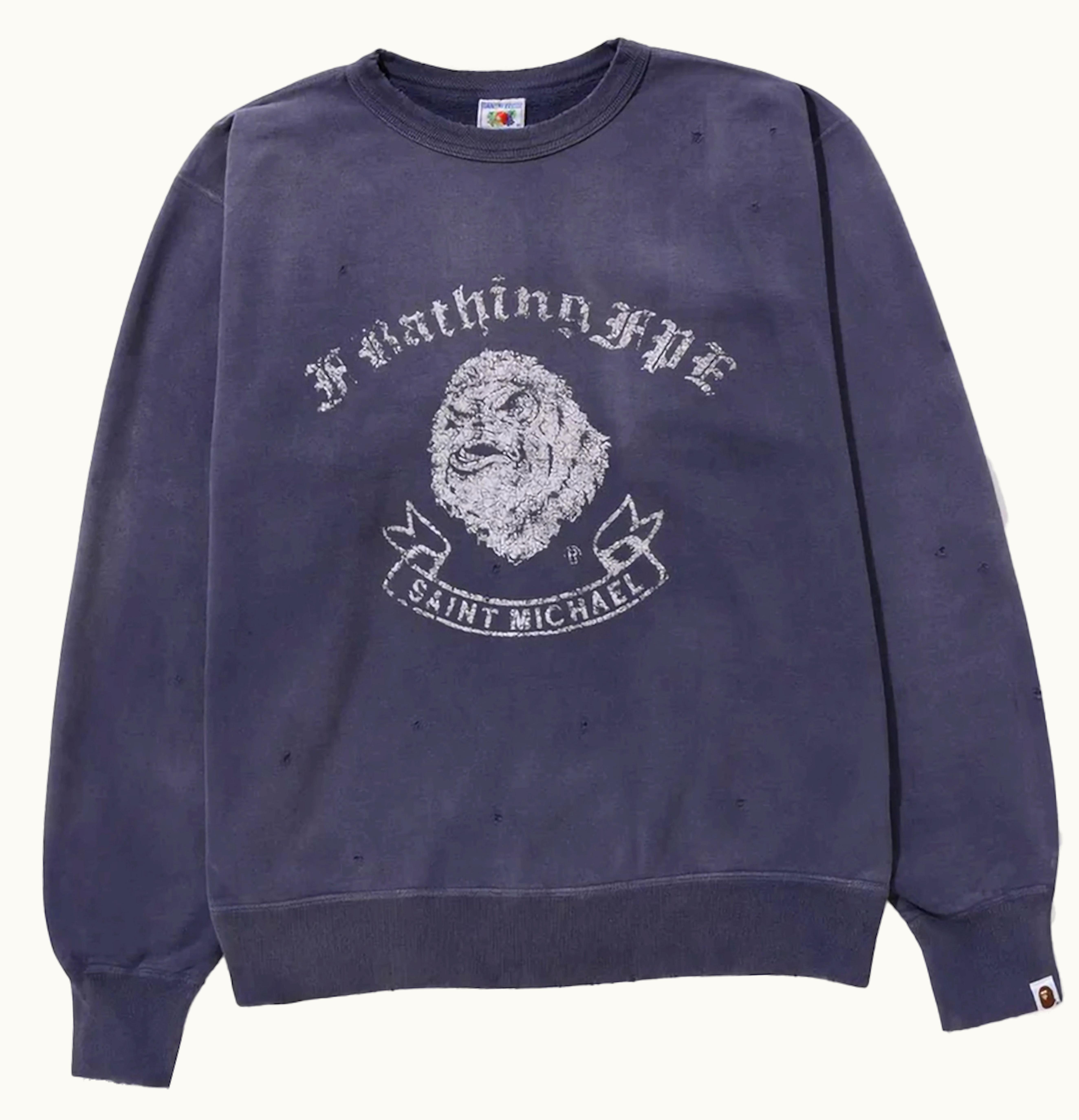 BAPE BAPE X Saint Mxxxxxx Gorilla Crewneck Blue