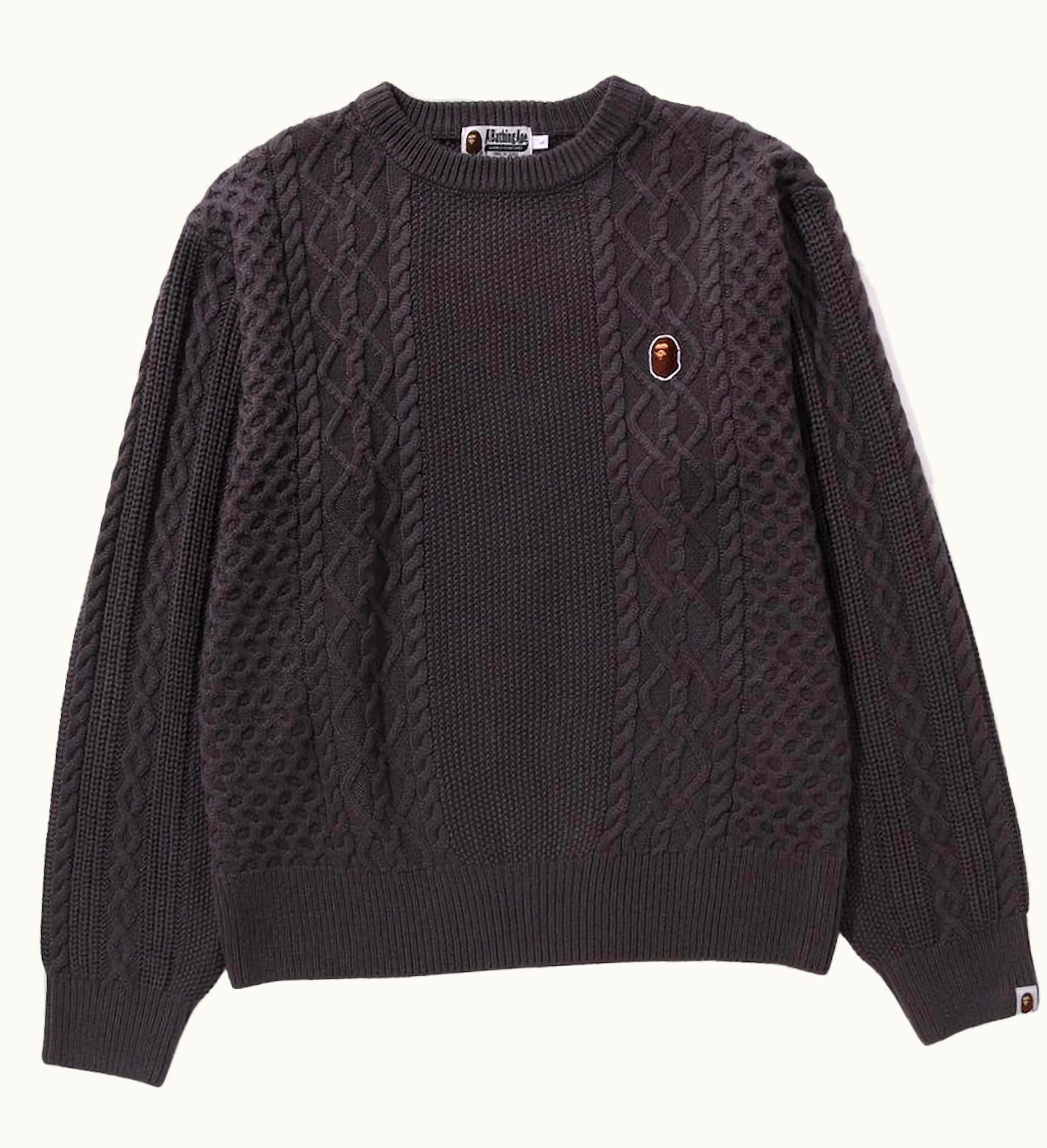 BAPE BAPE Ape Head One Point Knit Sweater Gray