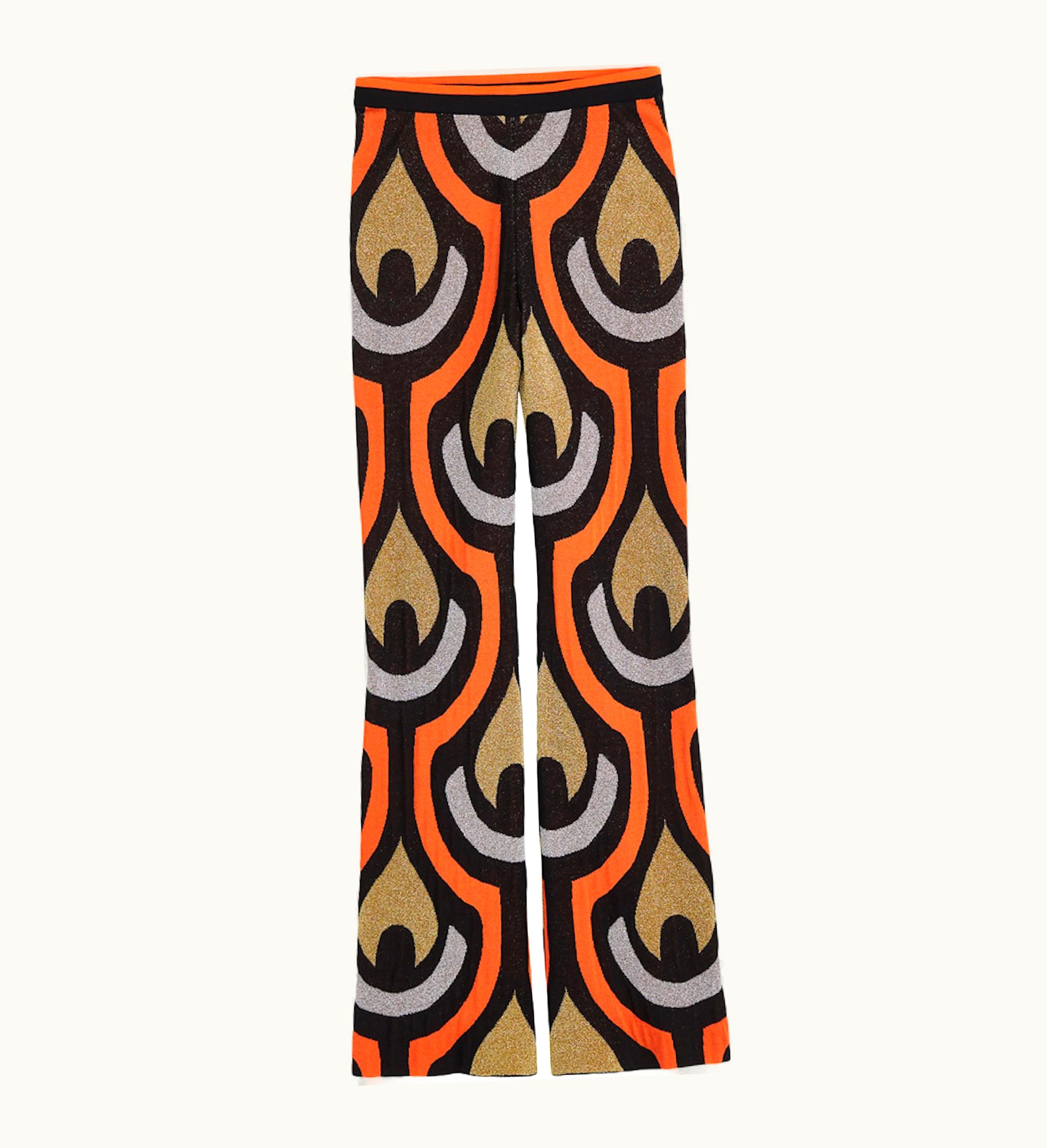 Rabanne Rabanne HM Glittery Jacquard Knit Pants Orange Multicolor