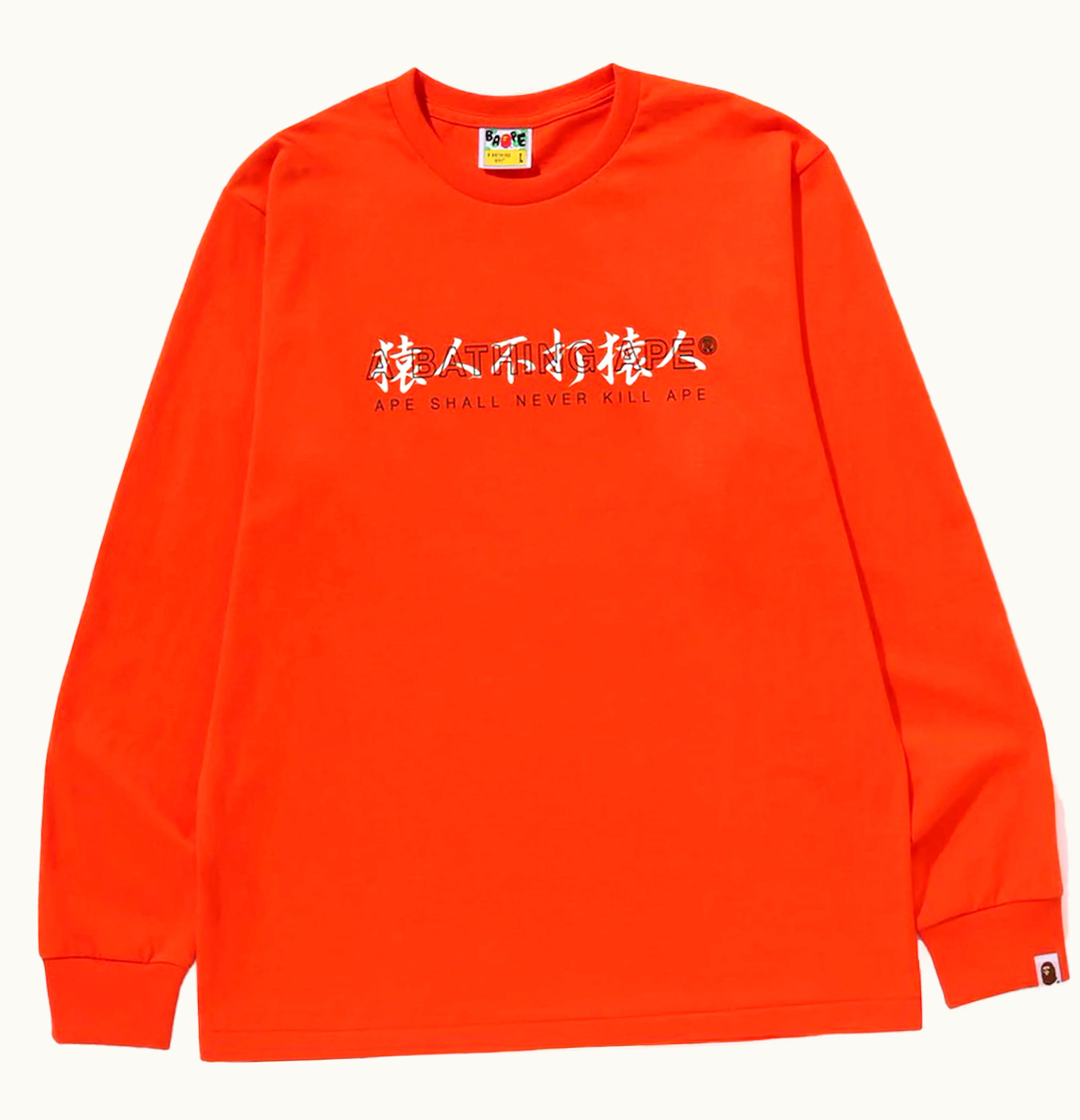 BAPE BAPE Kanji Logo Asnka L S Tee Orange