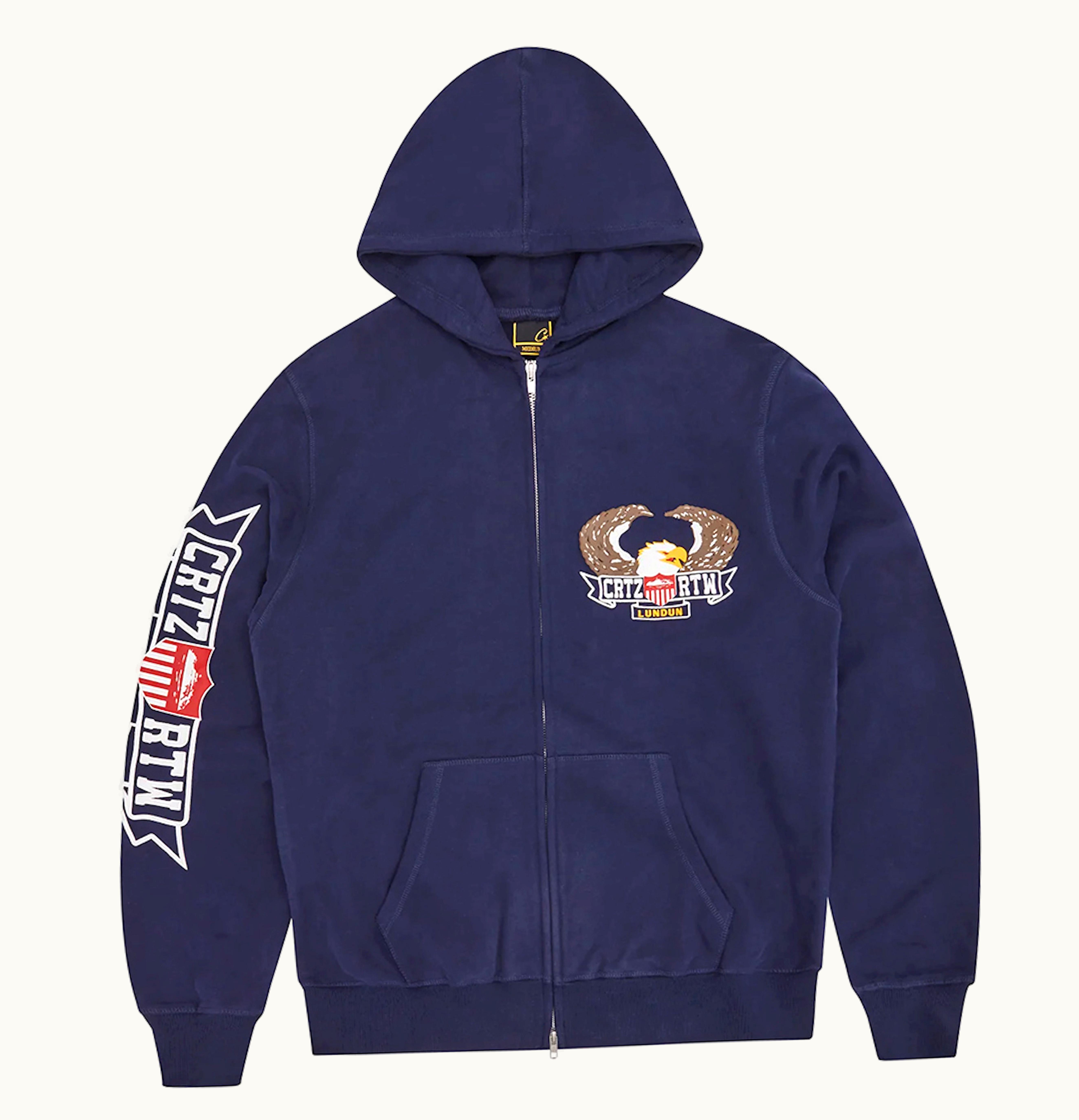 Corteiz Dipset Zip Up Hoodie Navy
