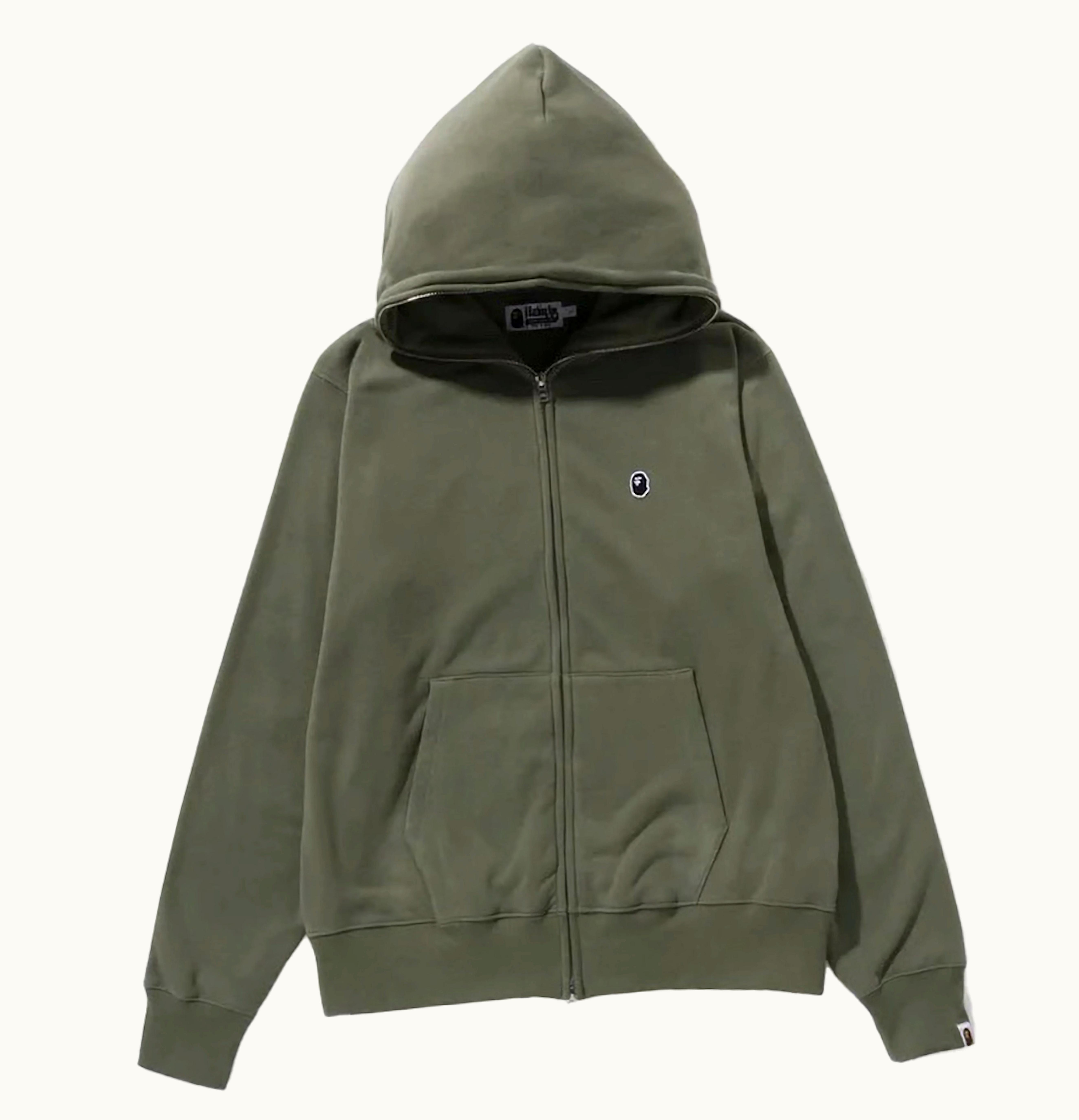 BAPE BAPE Ape Head One Point Full Zip Hoodie Olivedrab