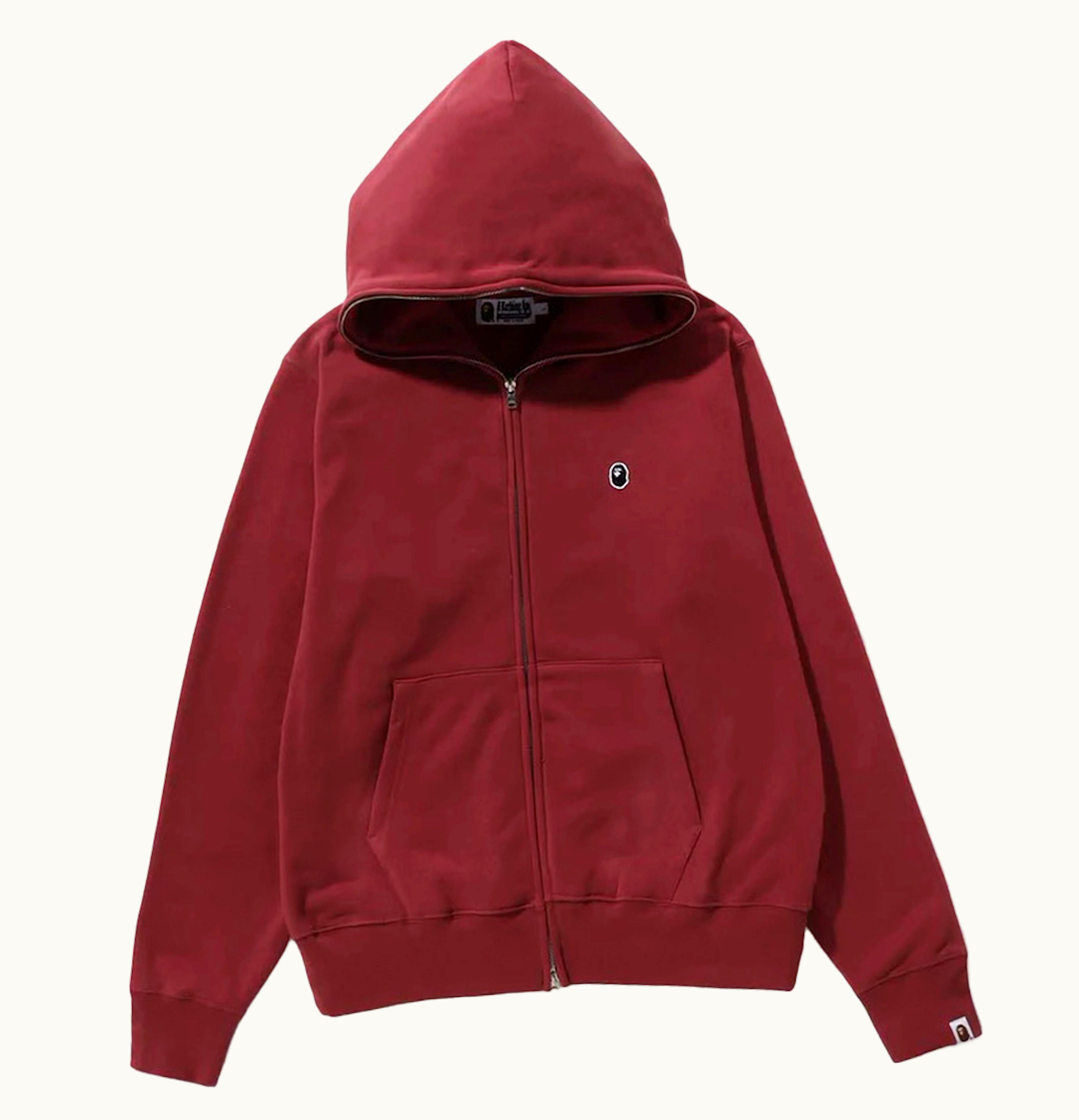 BAPE BAPE Ape Head One Point Full Zip Hoodie Red