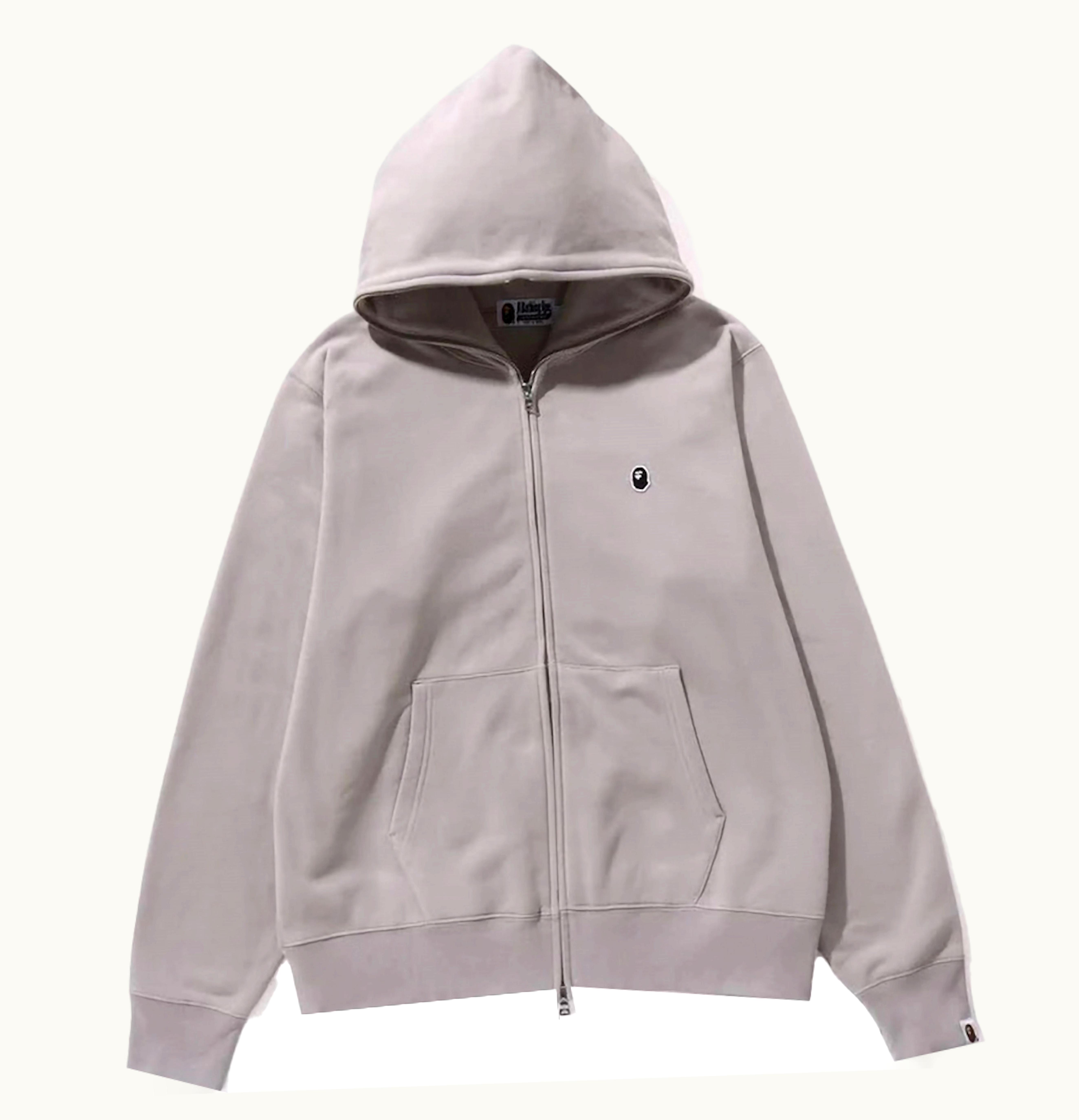 BAPE BAPE Ape Head One Point Full Zip Hoodie Gray