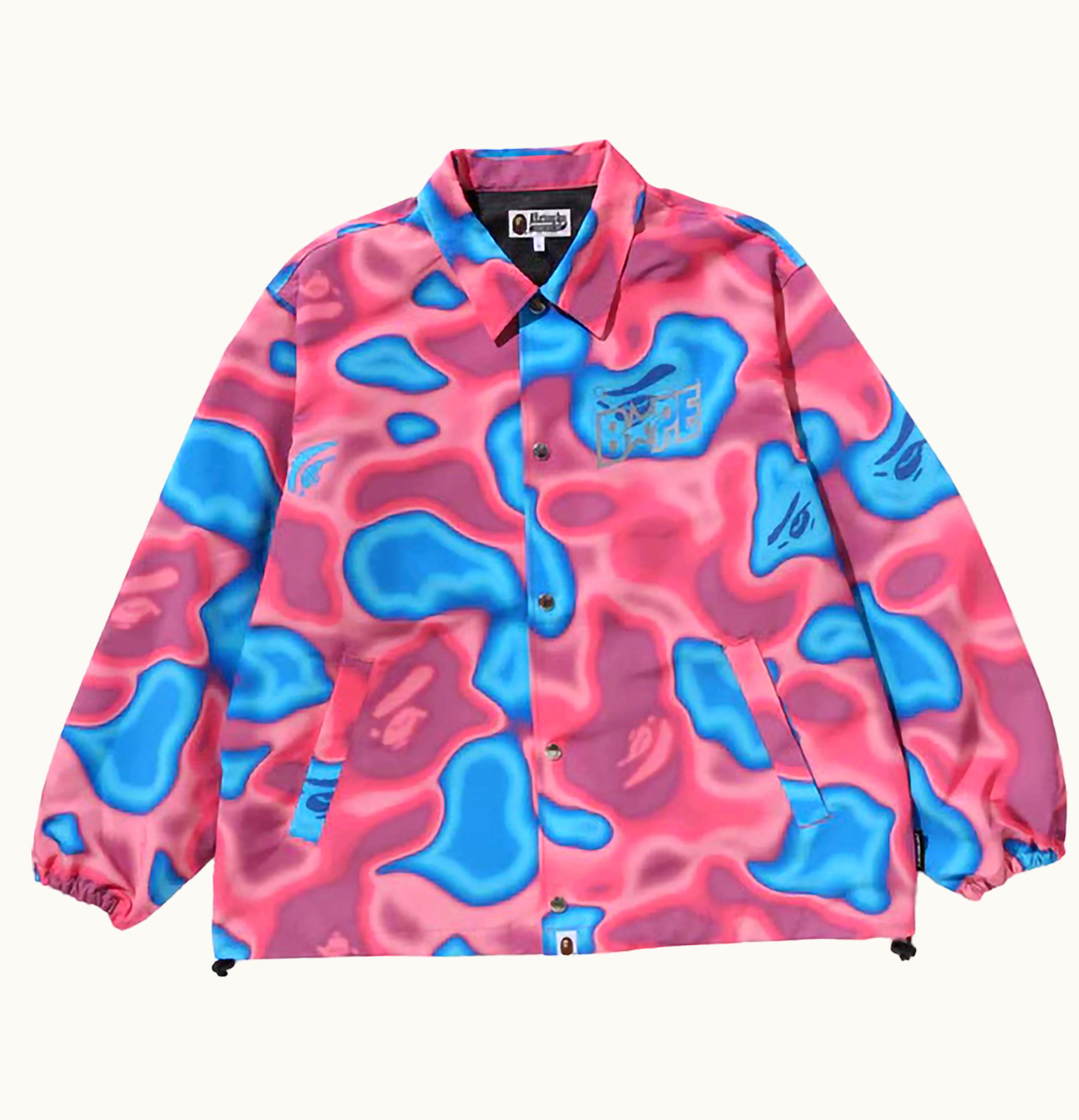 BAPE BAPE Liquid Camo Bape Sta Relaxed Fit Coach Jacket Pink
