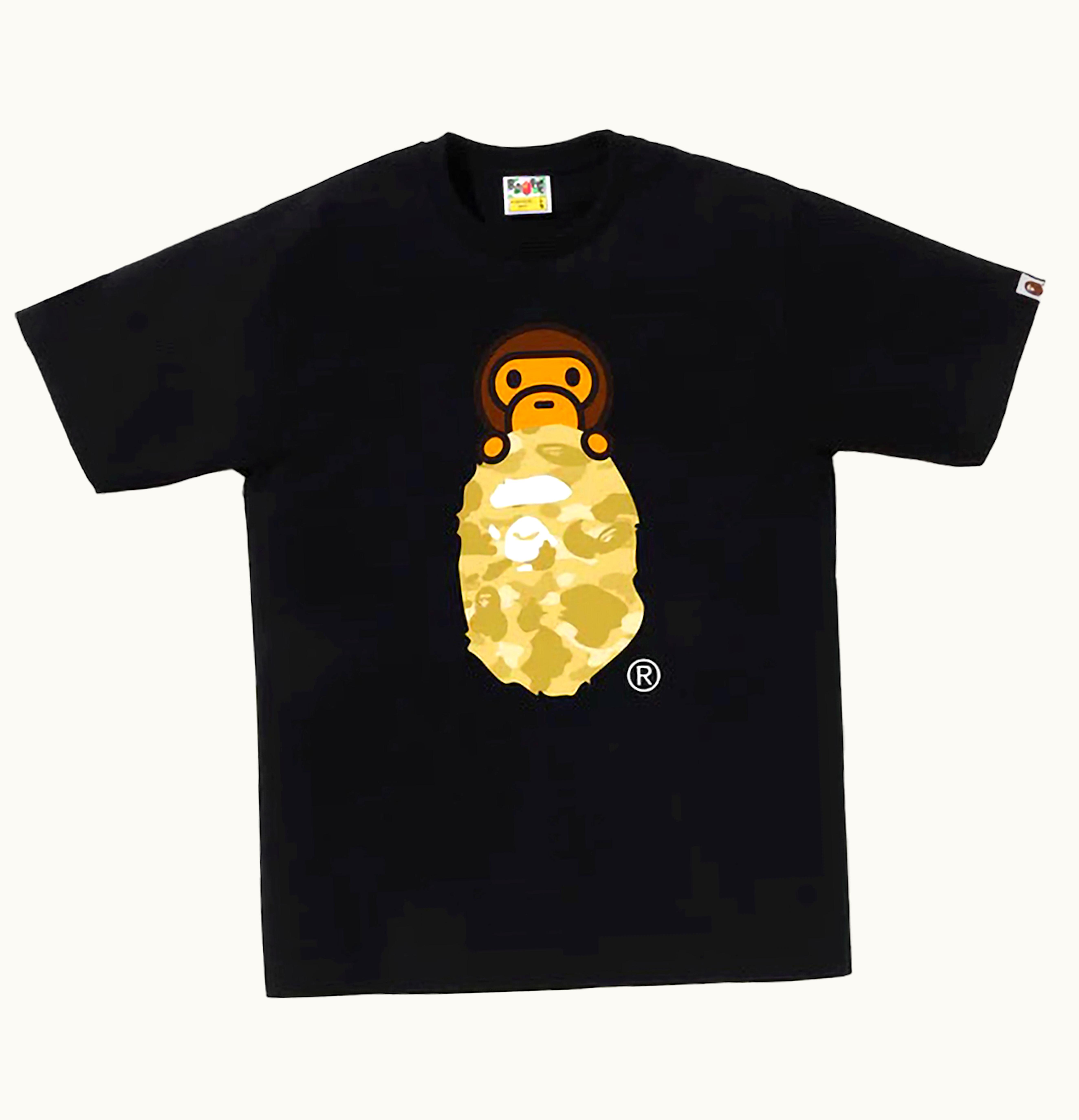 BAPE BAPE Color Camo Milo On Ape Head Tee Black Yellow
