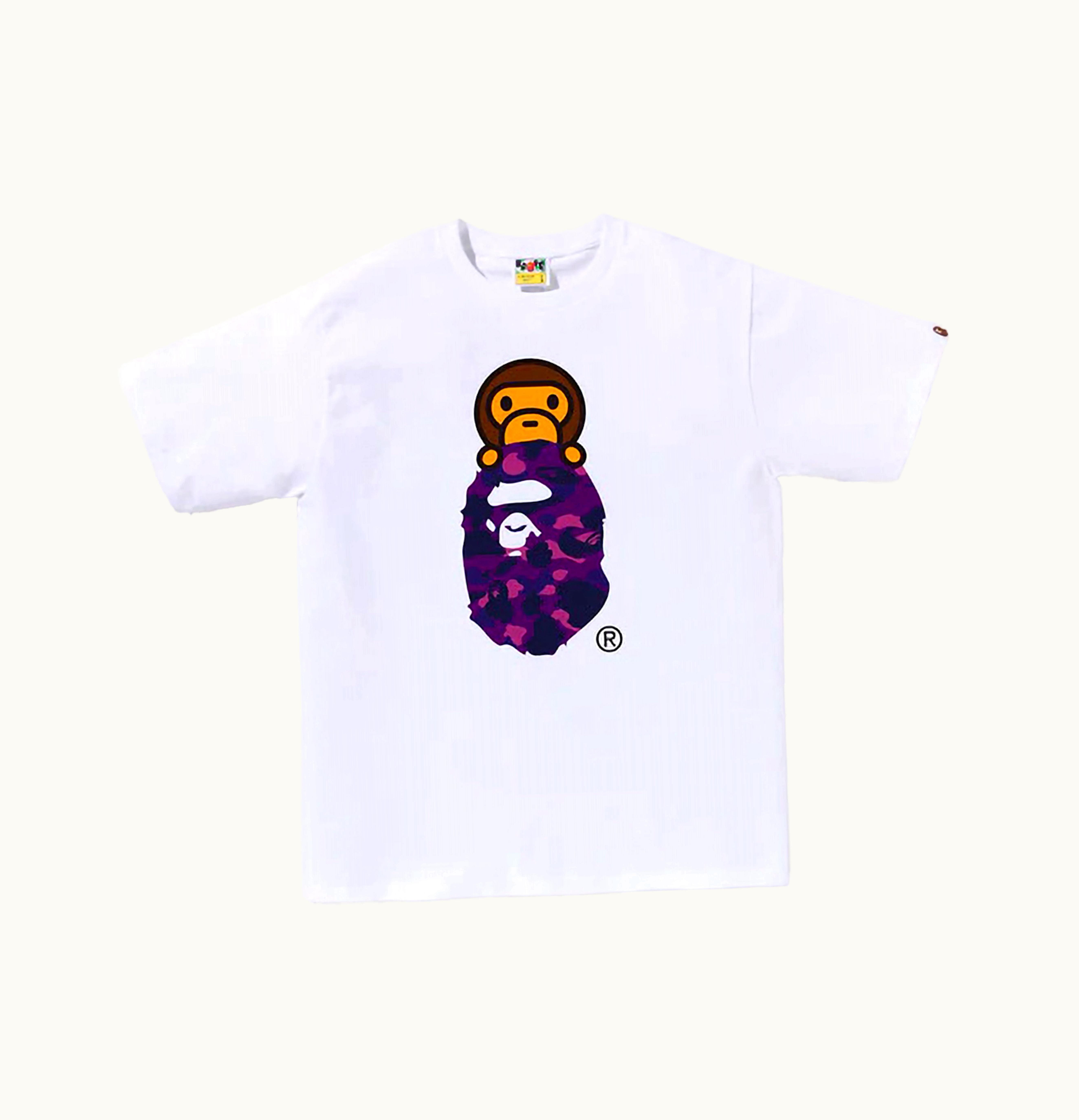 BAPE BAPE Color Camo Milo On Ape Head Tee White Purple