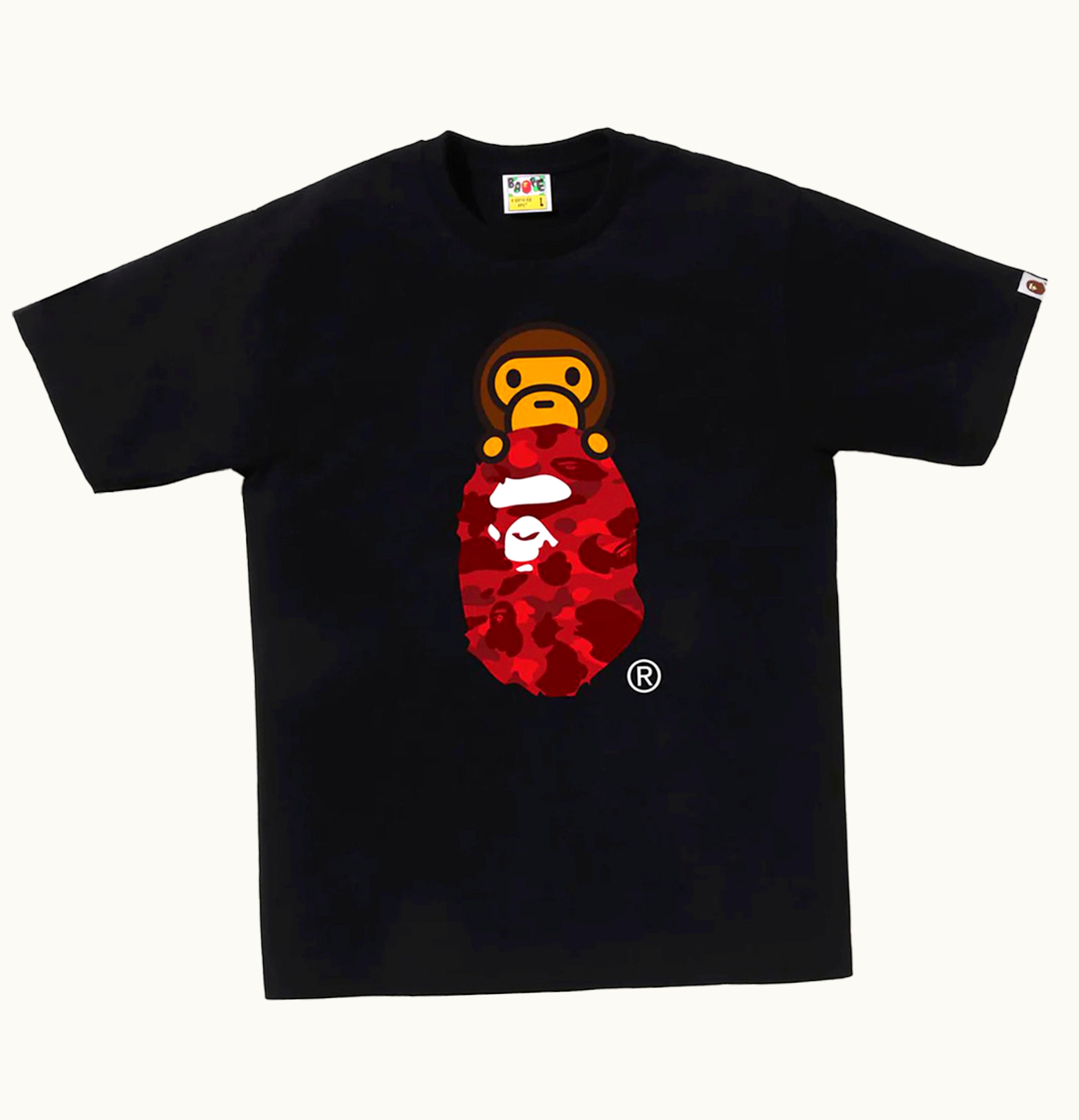 BAPE BAPE Color Camo Milo On Ape Head Tee Black Red