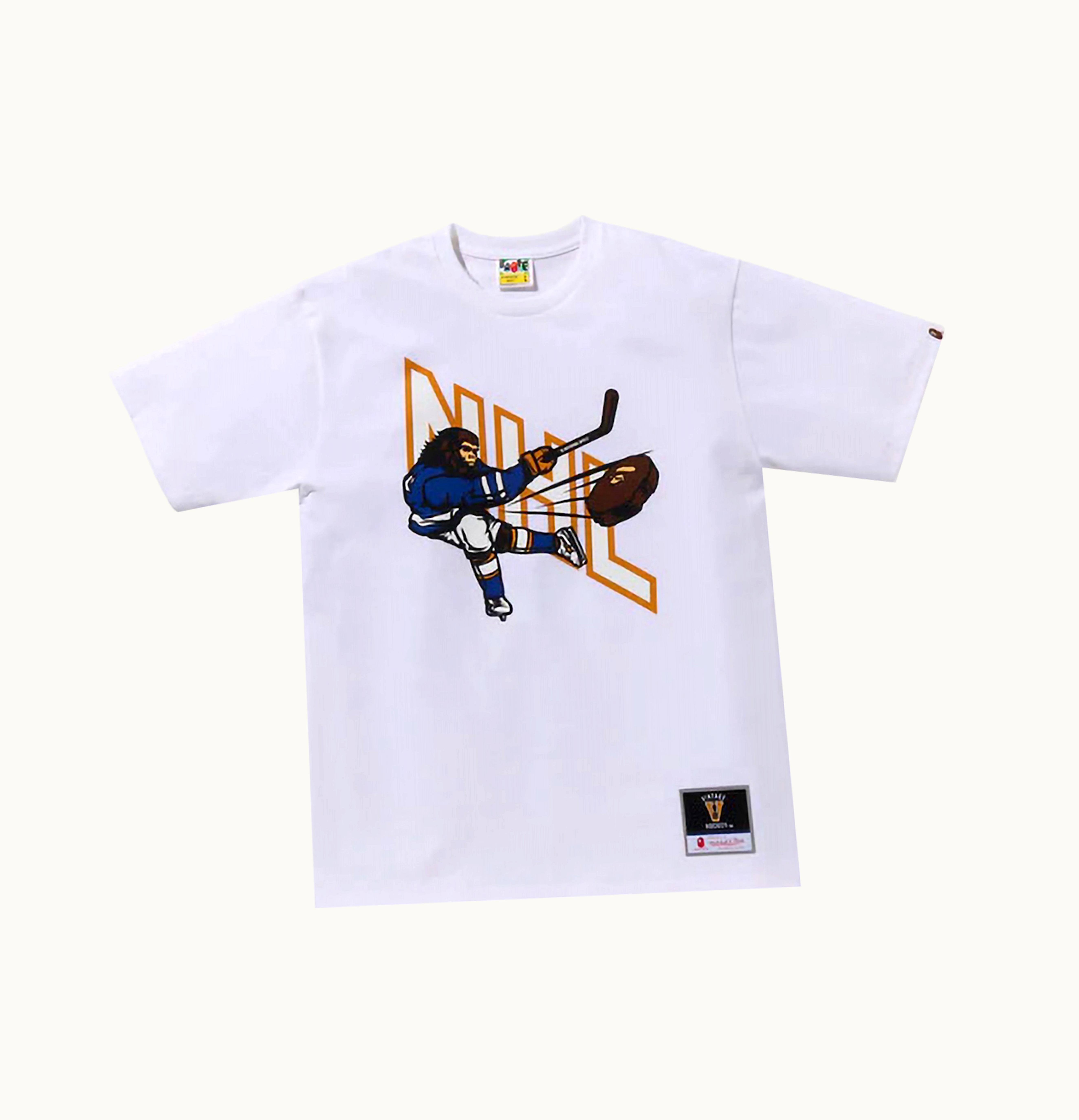 BAPE BAPE X Mitchell Ness Nhl Hockey Graphic Tee White