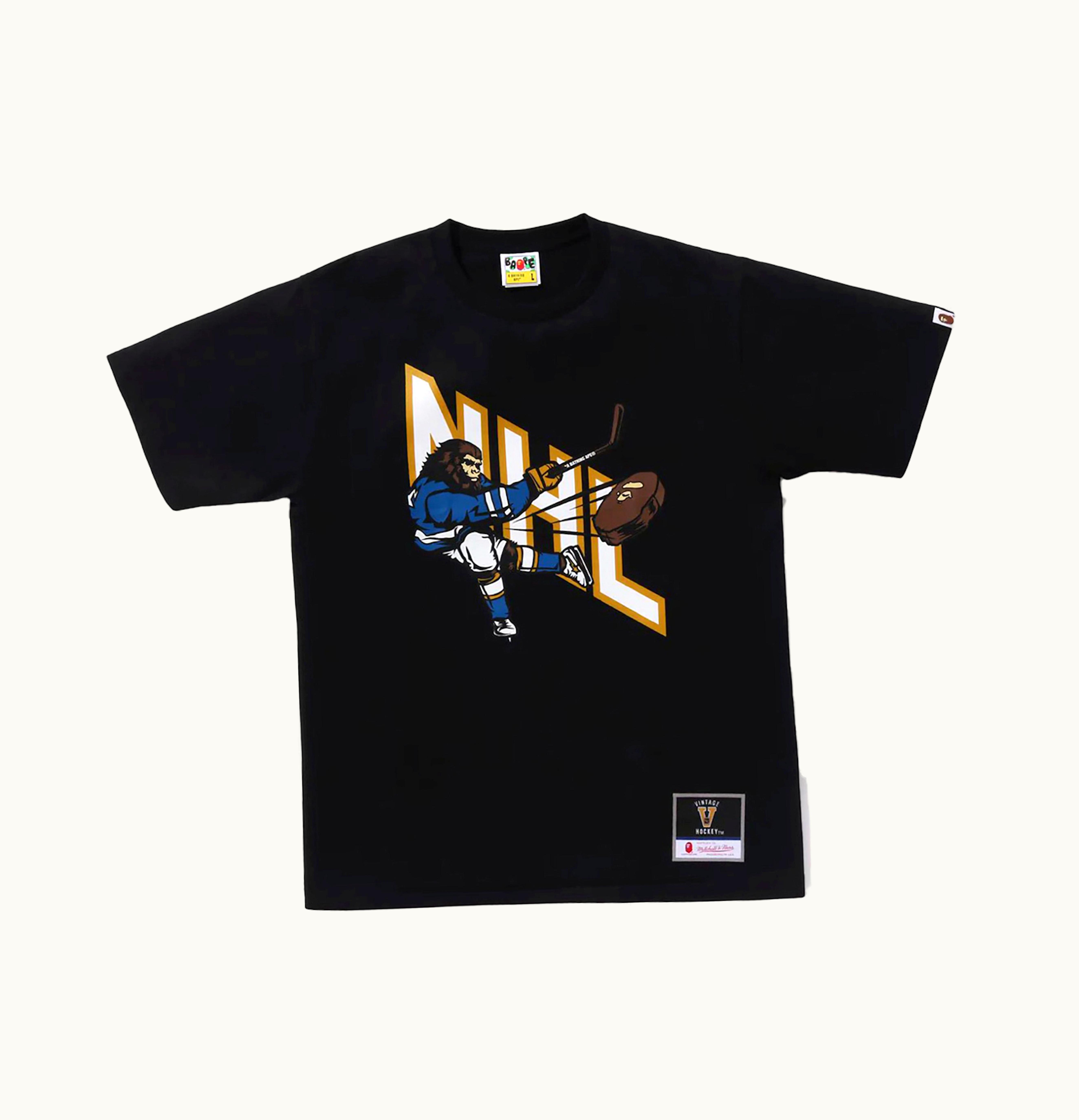 BAPE BAPE X Mitchell Ness Nhl Hockey Graphic Tee Black