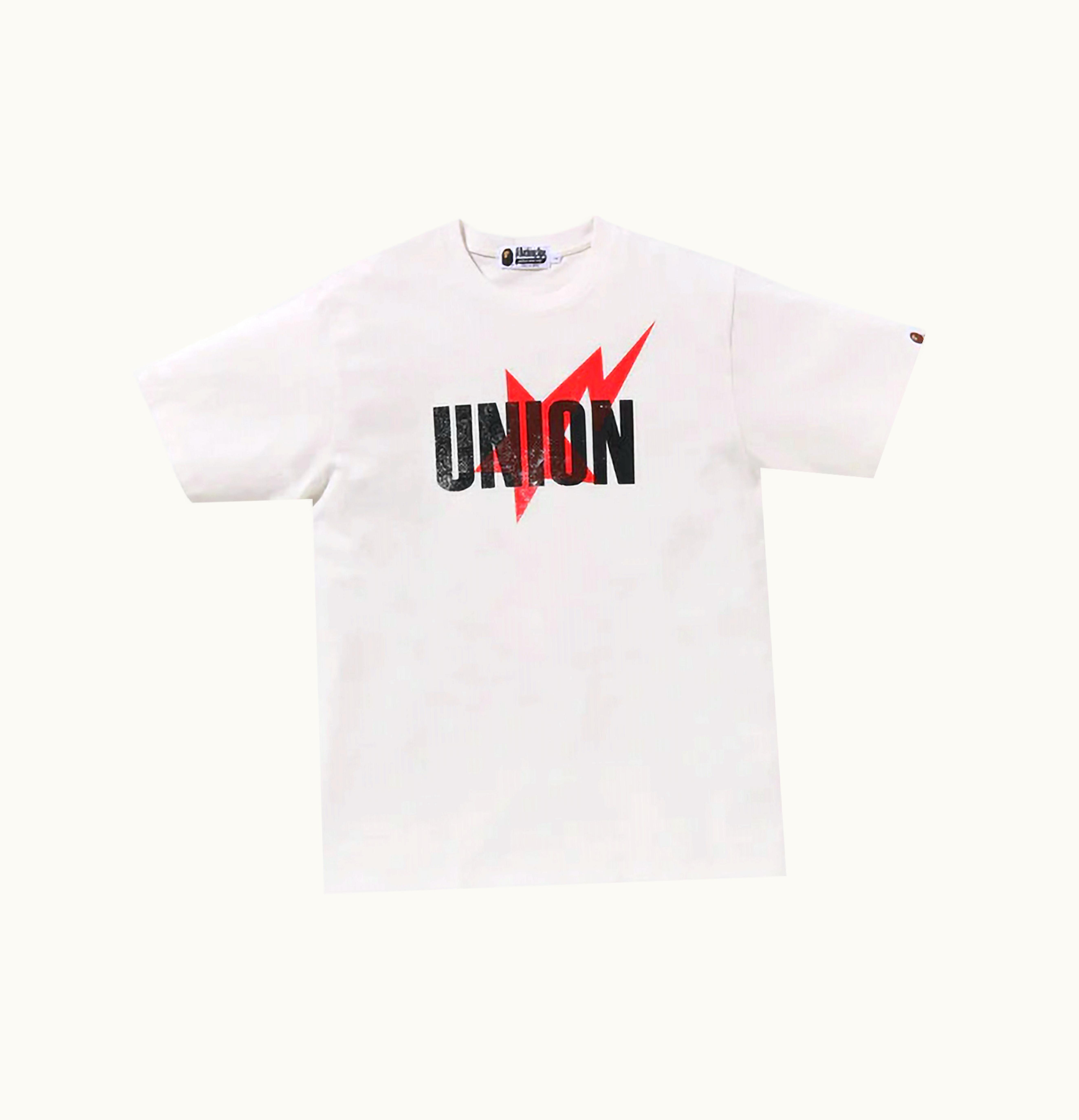 BAPE BAPE X Union Pigment Dyed Sta Tee White