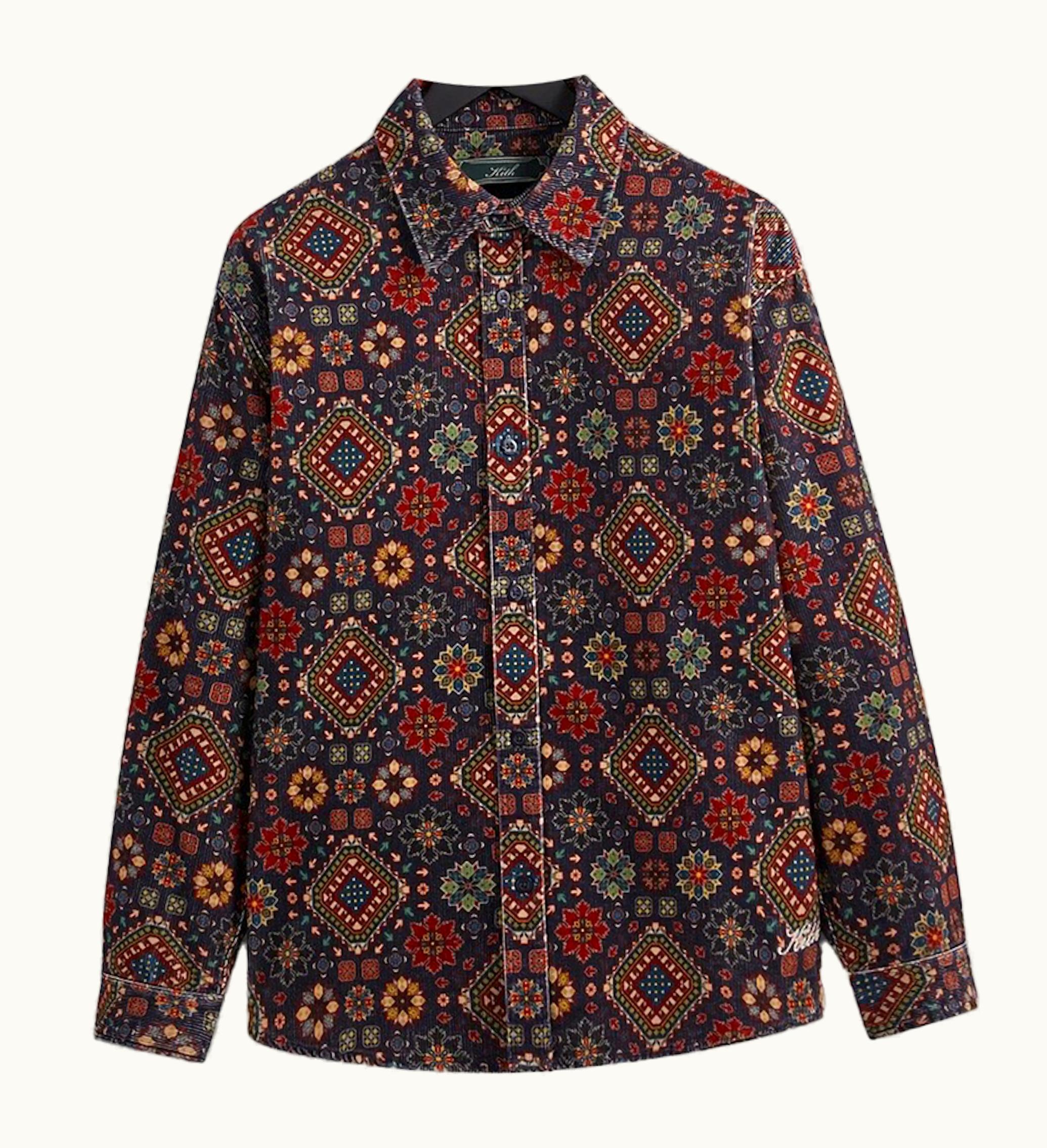 Kith Kith Printed Wide Wale Cord Apollo Shirt Ink