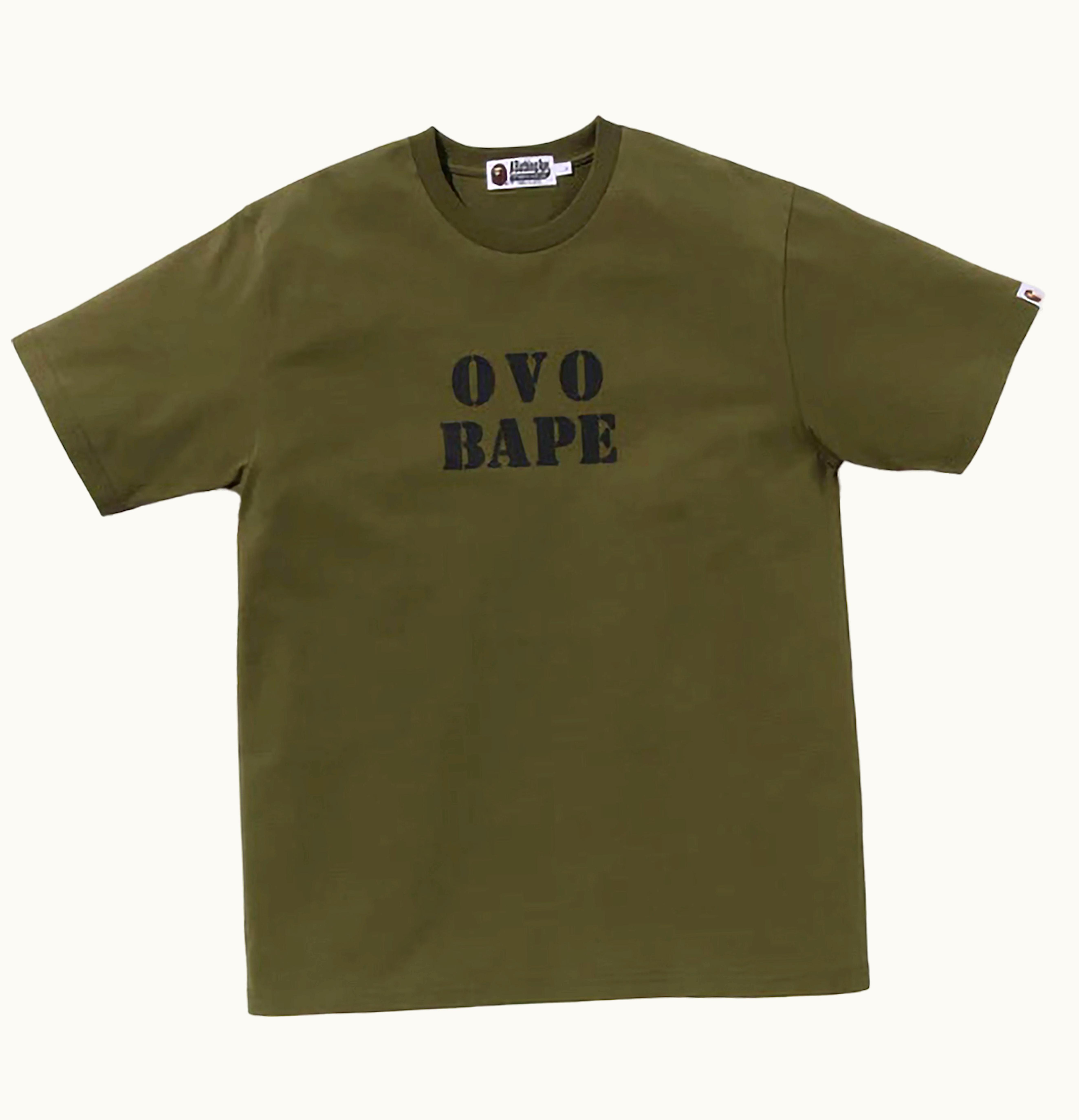 BAPE BAPE X OVO Stencil Logo Tee Olivedrab