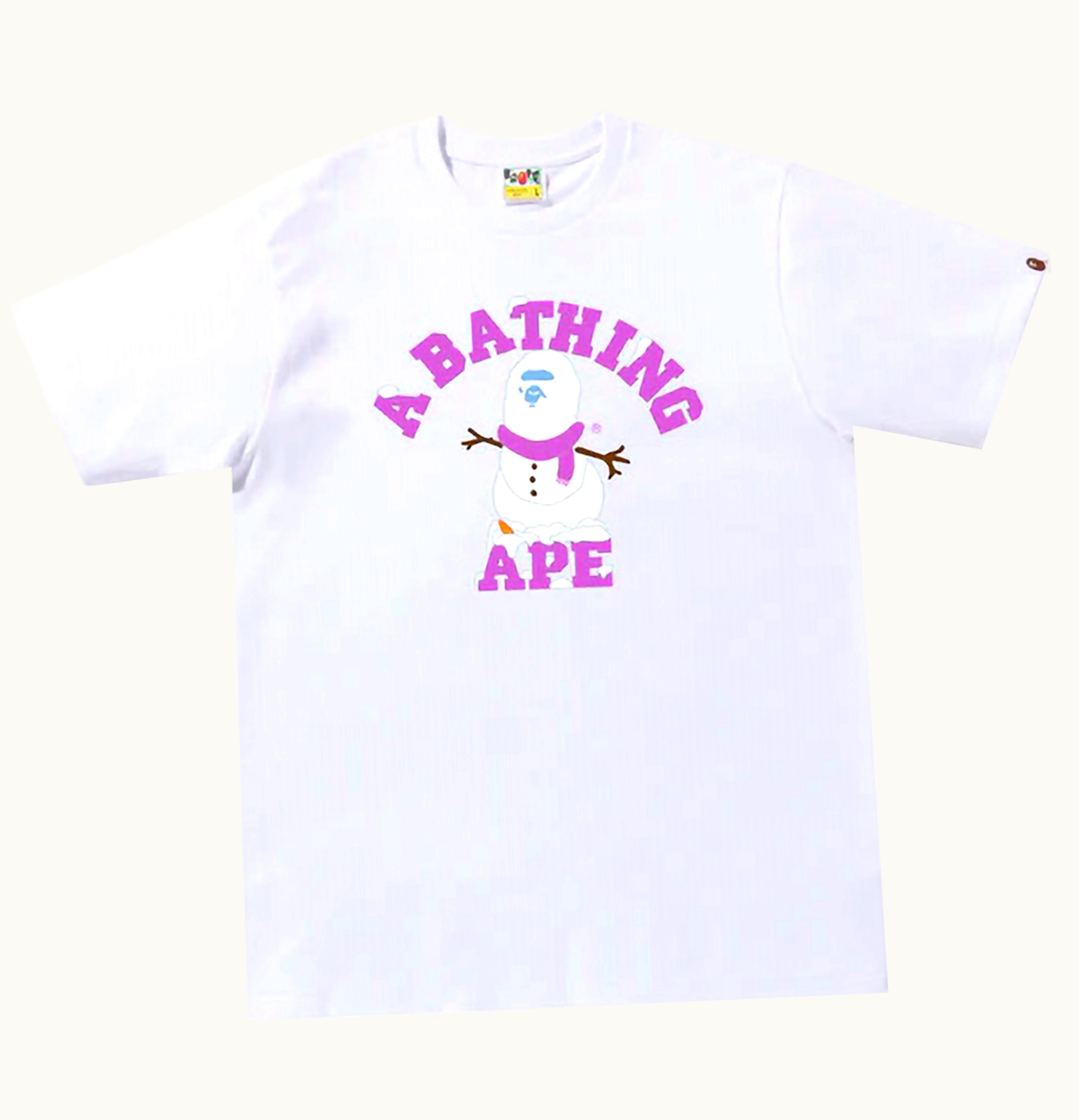 BAPE BAPE Snowman College Tee White