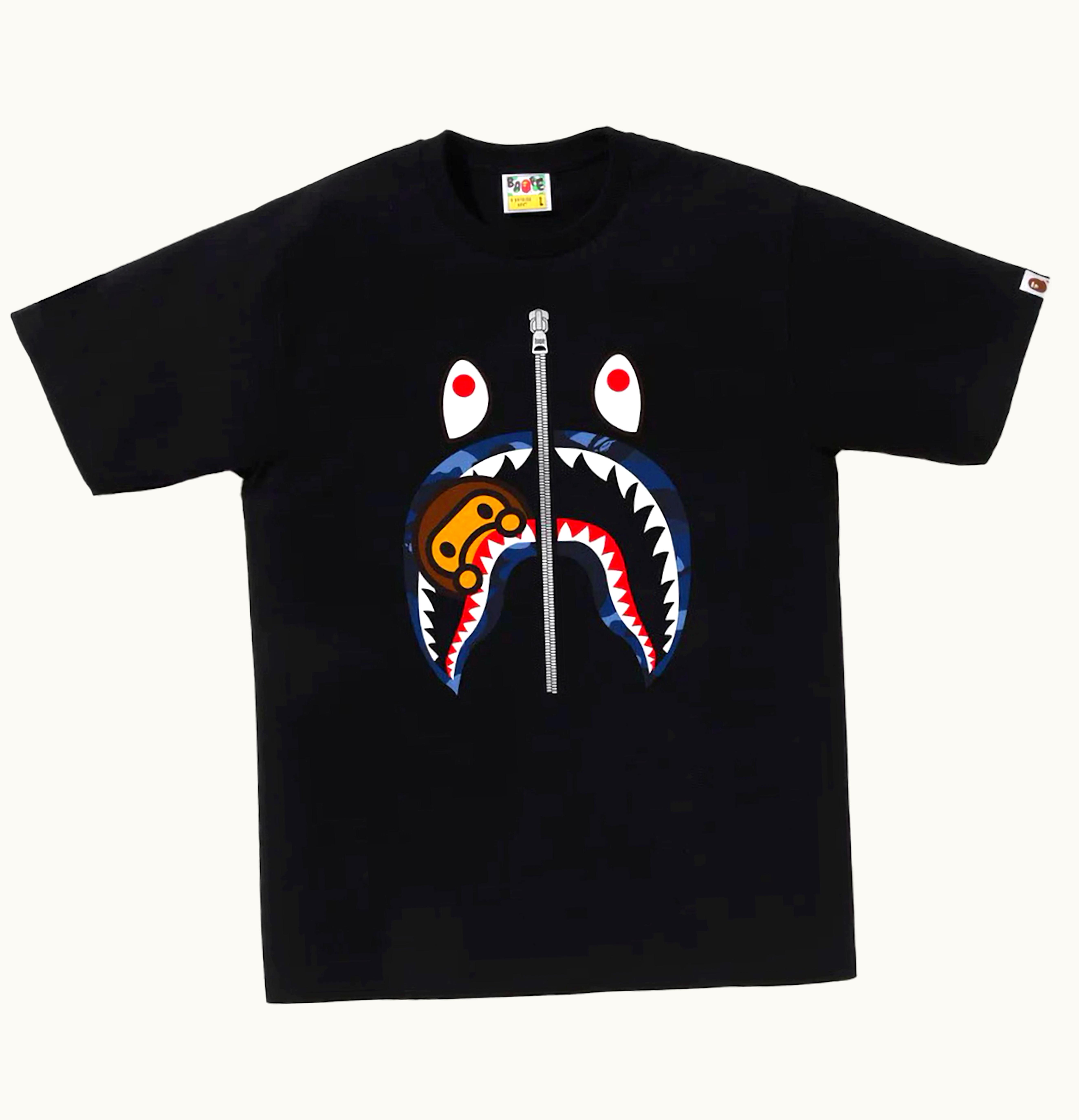 BAPE BAPE Color Camo Milo Shark Tee Black Navy