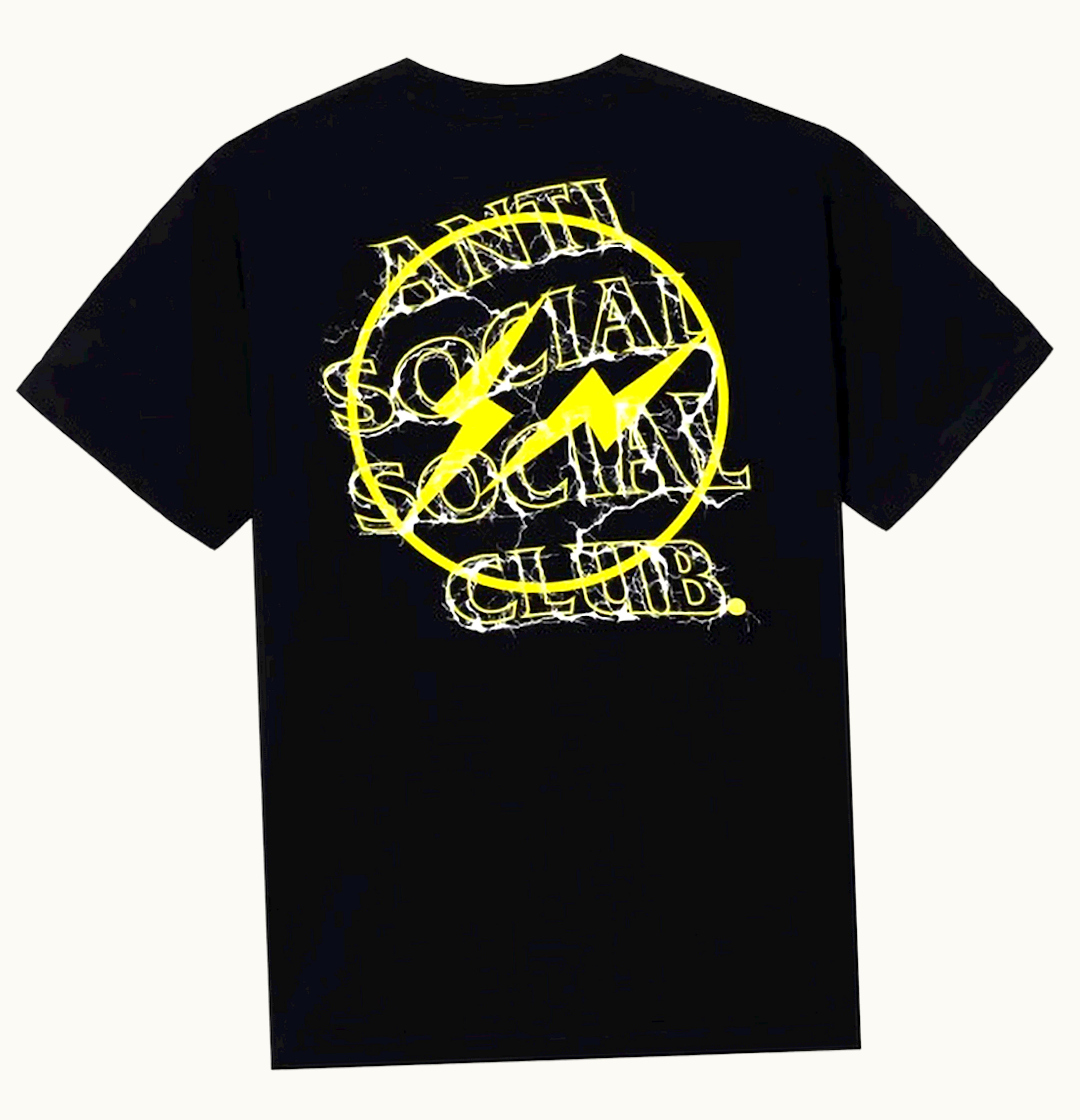 Anti Social Social Club Fragment Bolt Tee Black Yellow