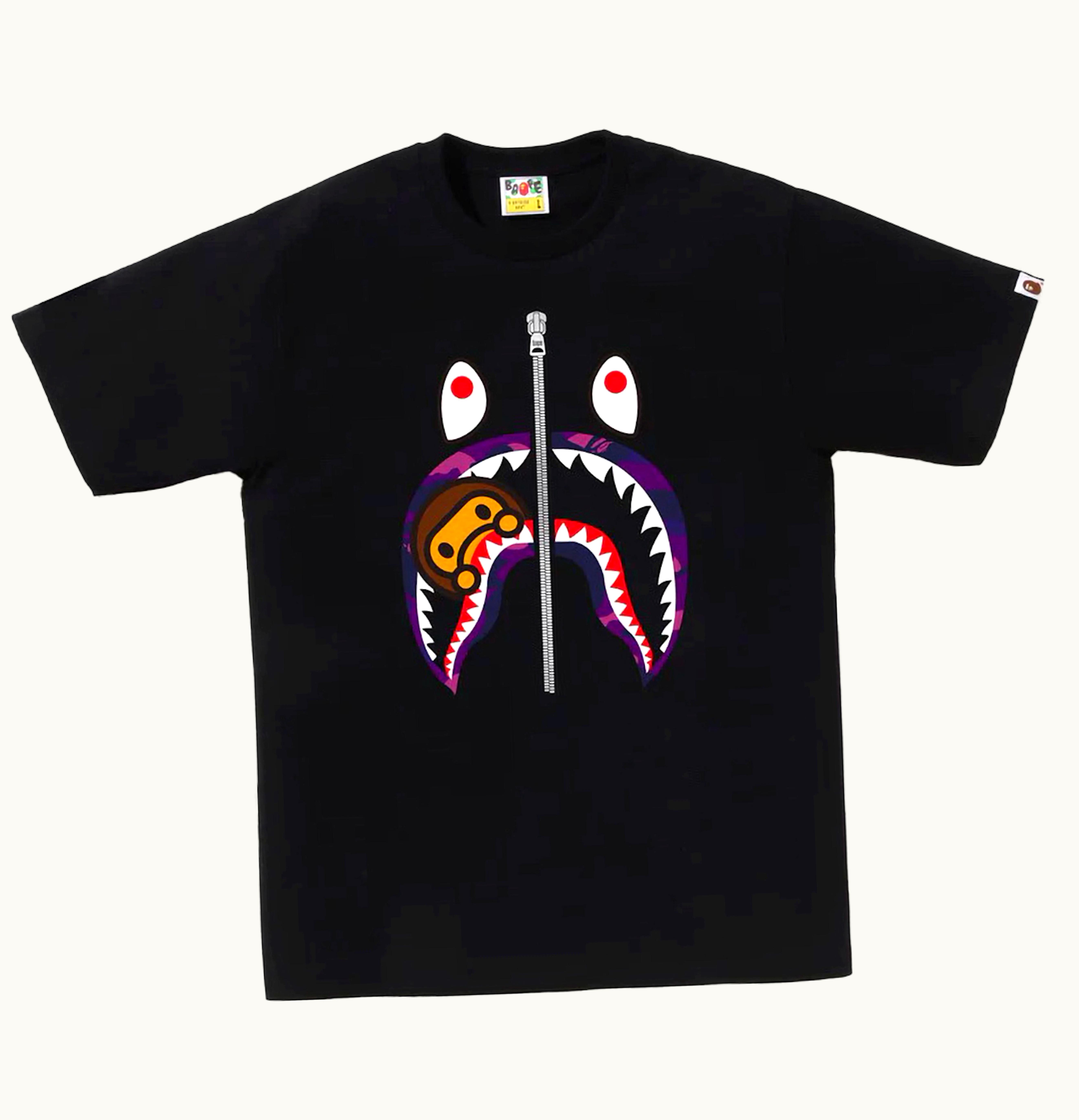 BAPE BAPE Color Camo Milo Shark Tee Black Purple