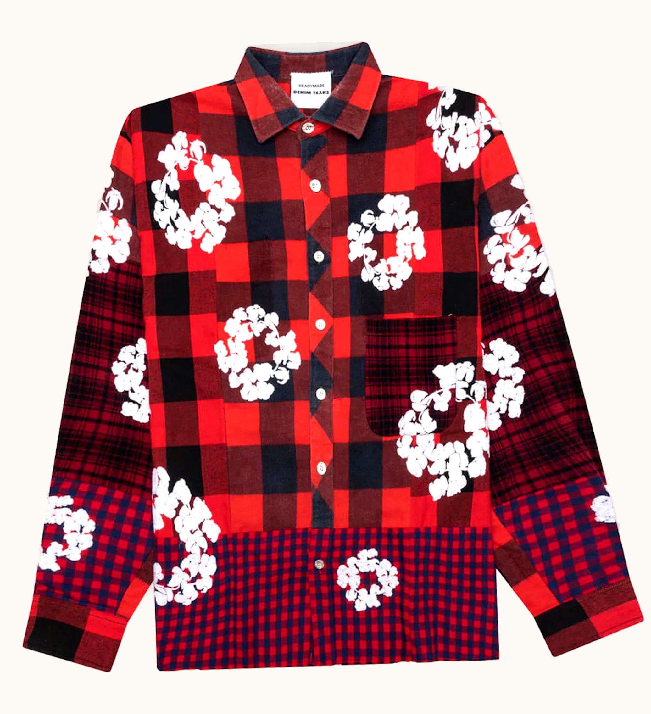 Denim Tears X Readymade Check L S T Shirt Red