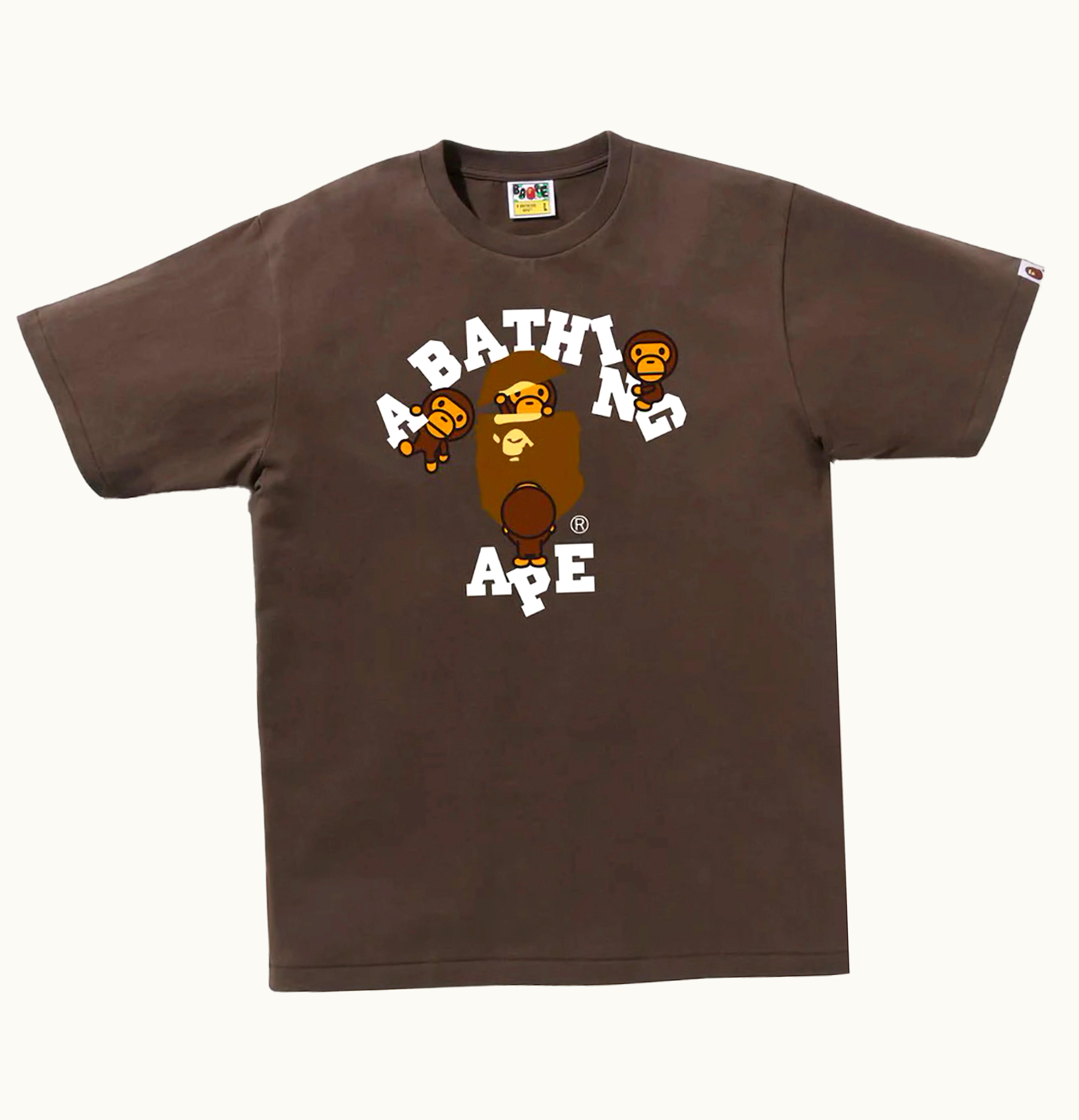 BAPE BAPE College Milo Tee Brown