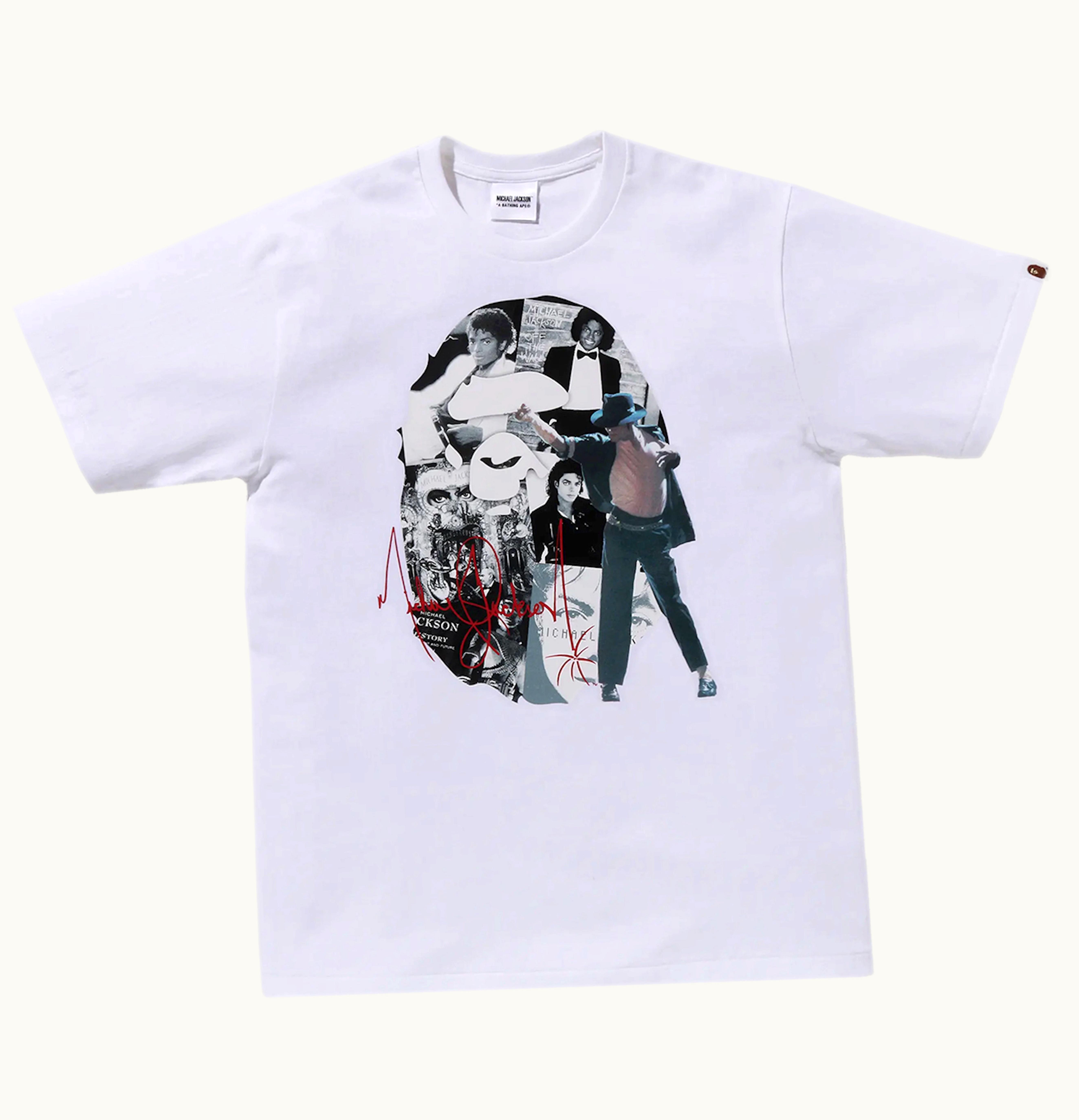 BAPE BAPE X Michael Jackson Album Jacket Ape Head Tee White