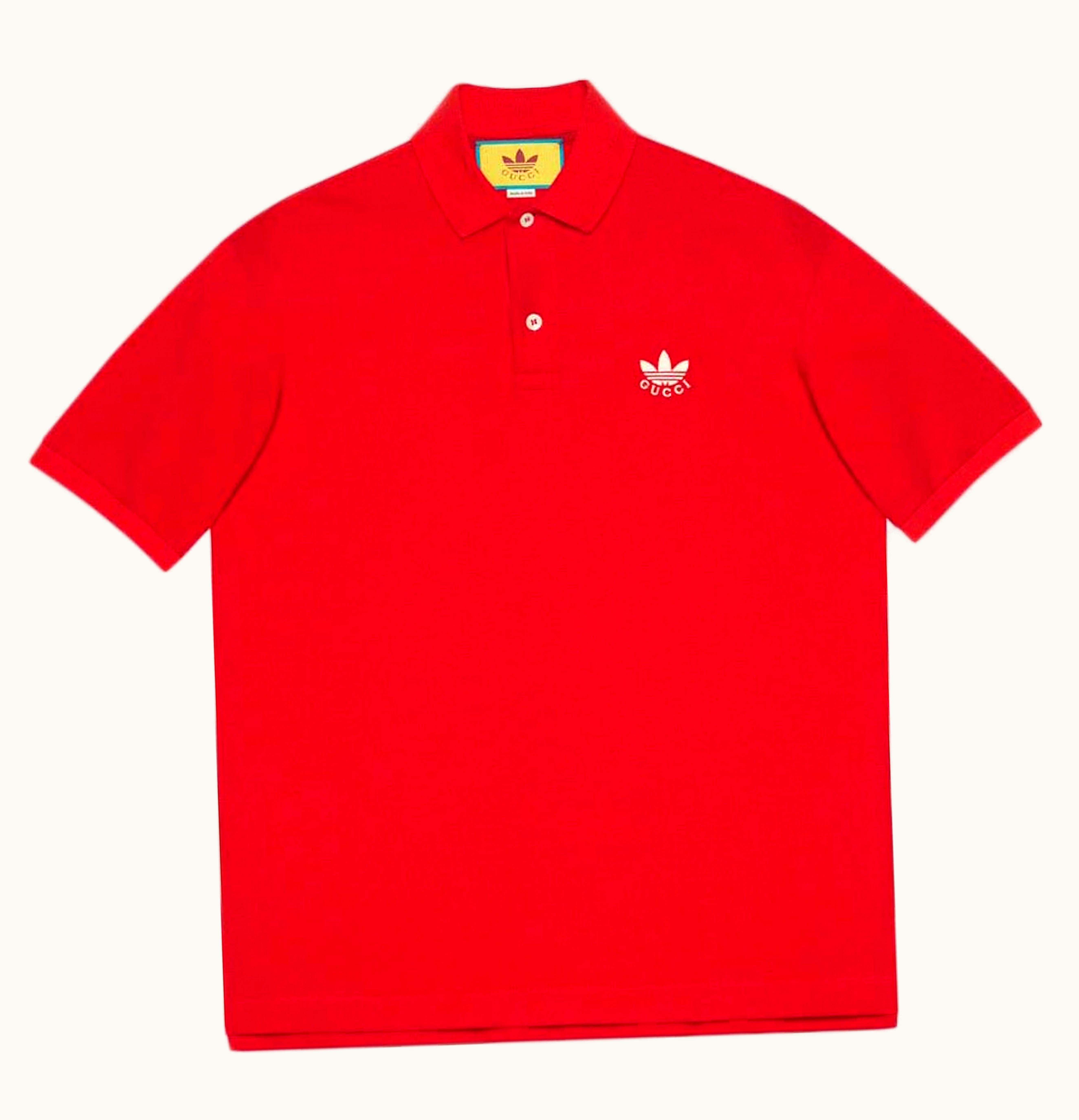 Gucci Gucci x adidas Cotton Piquet Polo Red