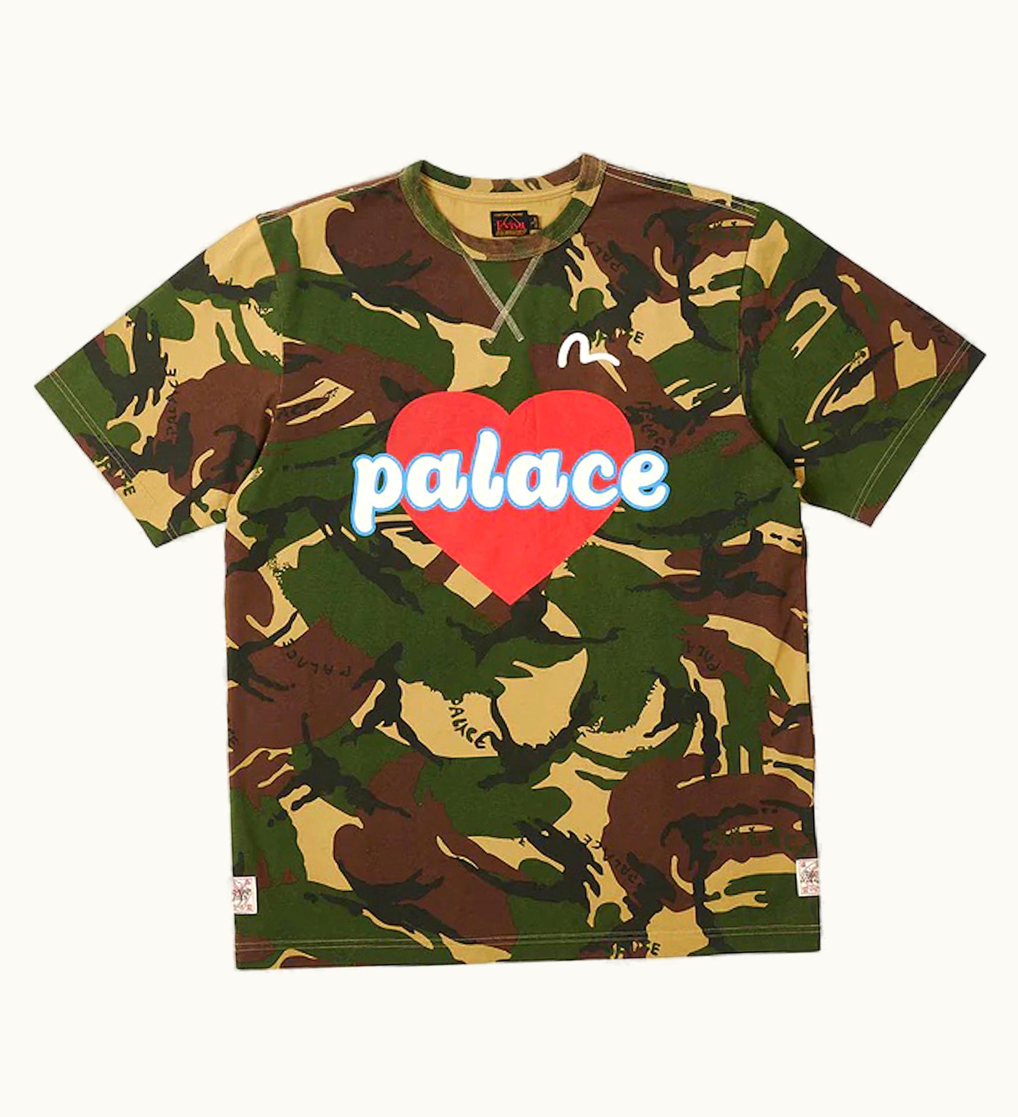 Palace Palace X Evisu Heart T Shirt Camo