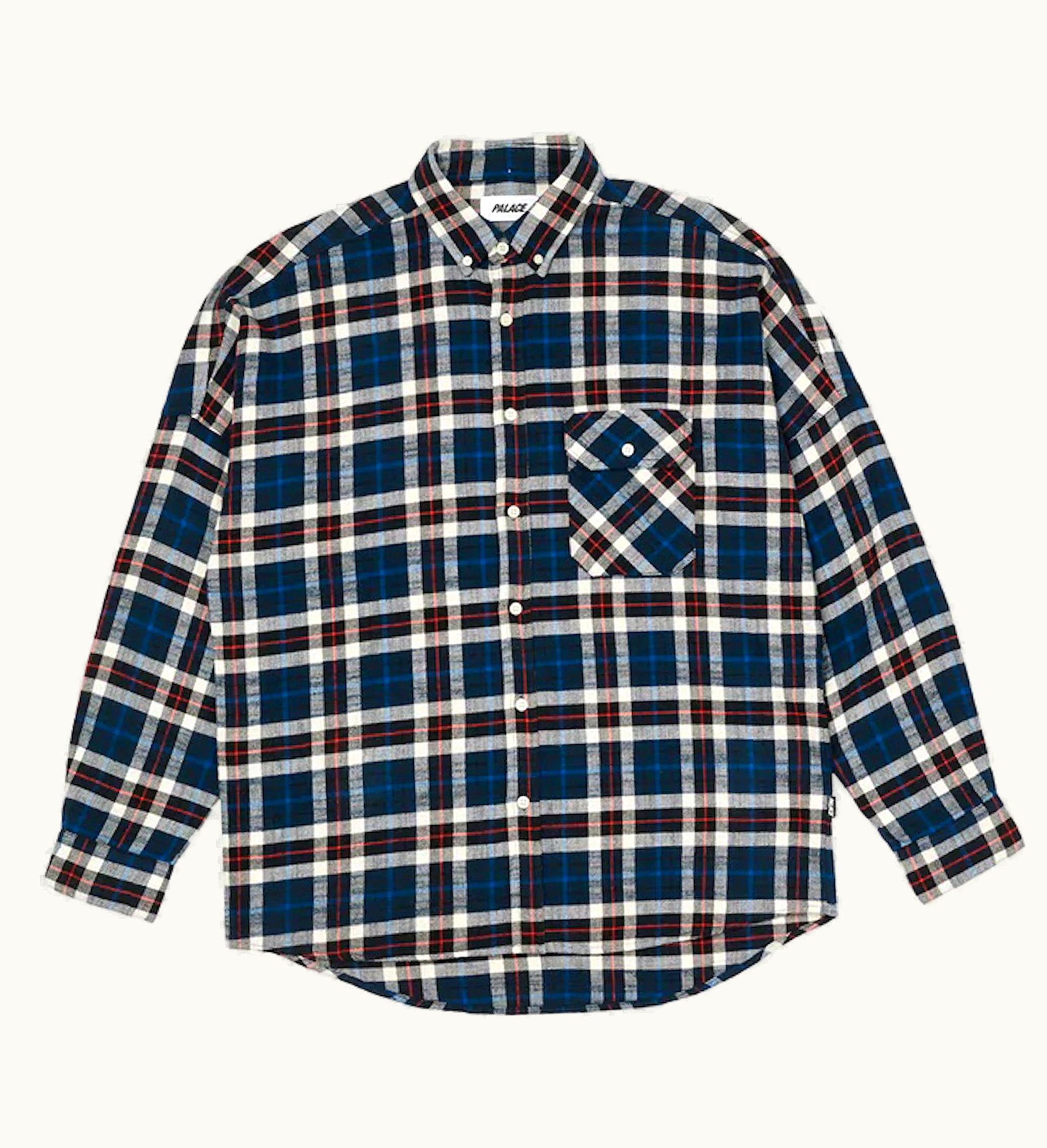 Palace Palace Flannel Drop Shoulder Shirt Navy