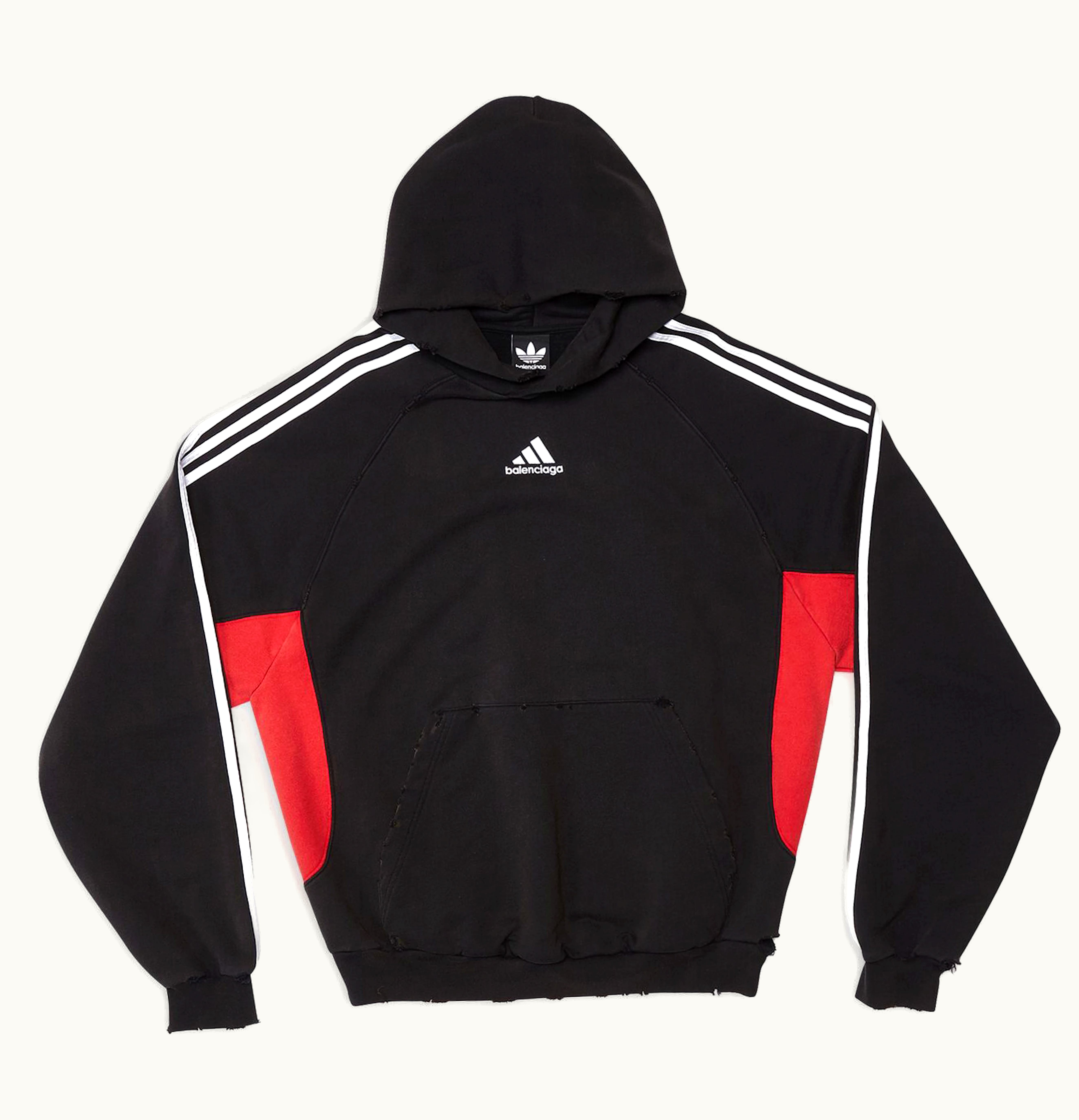 Balenciaga Balenciaga x adidas Womens Small Fit Hoodie Black Red