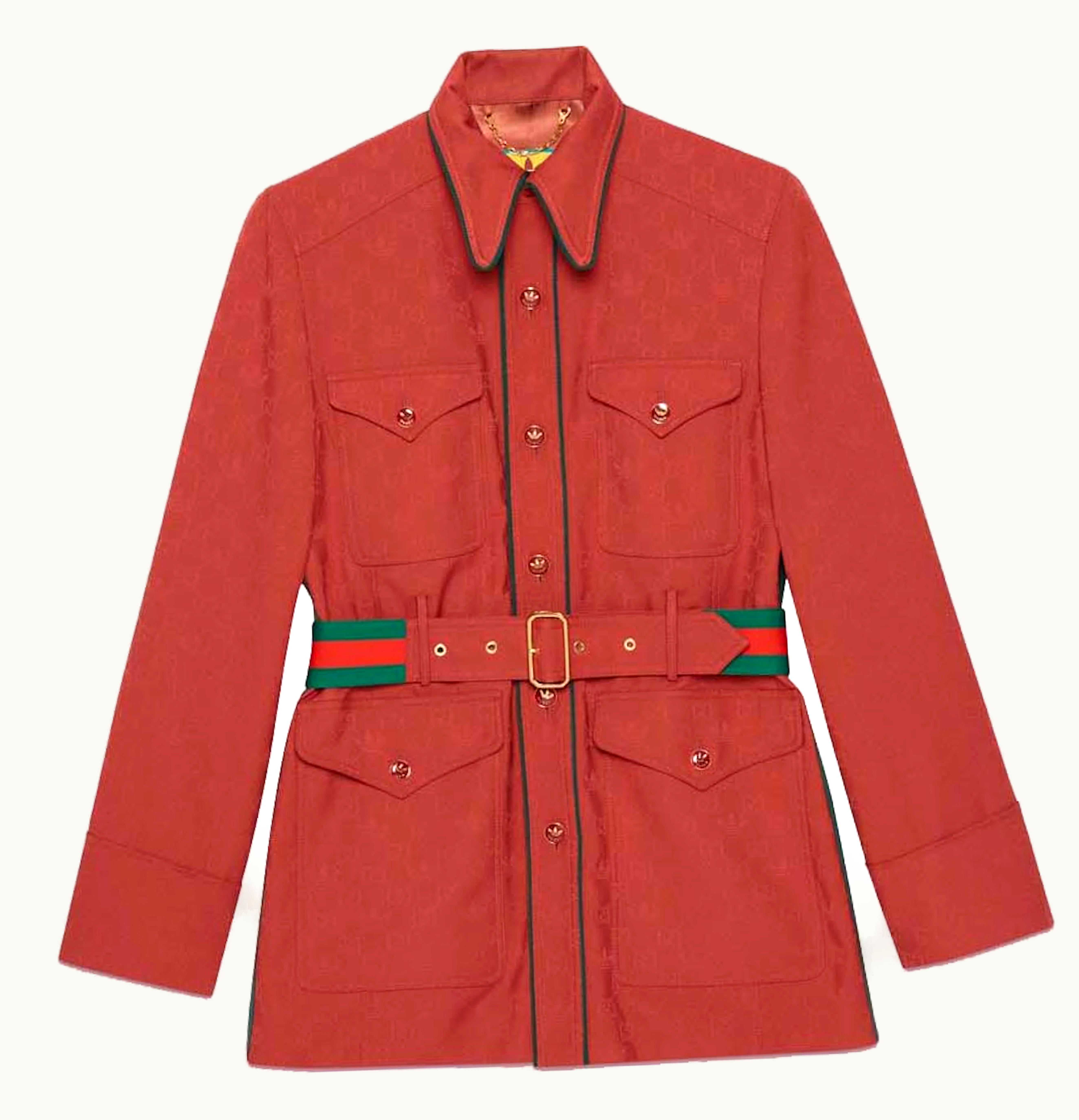 Gucci Gucci x adidas GG Trefoil Jacquard Jacket Brick Red