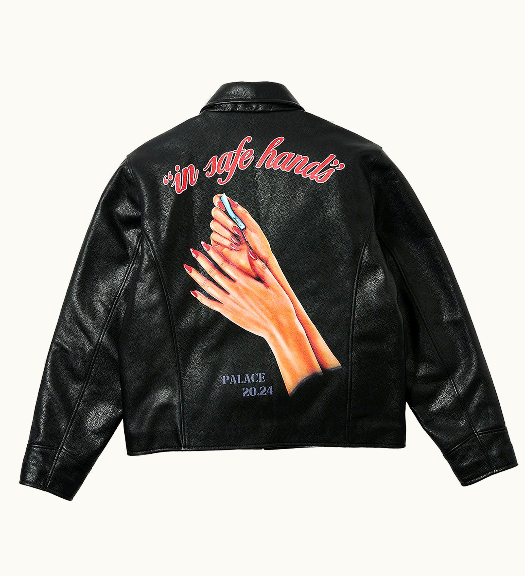 Palace Palace Safe Hands Leather Jacket Black