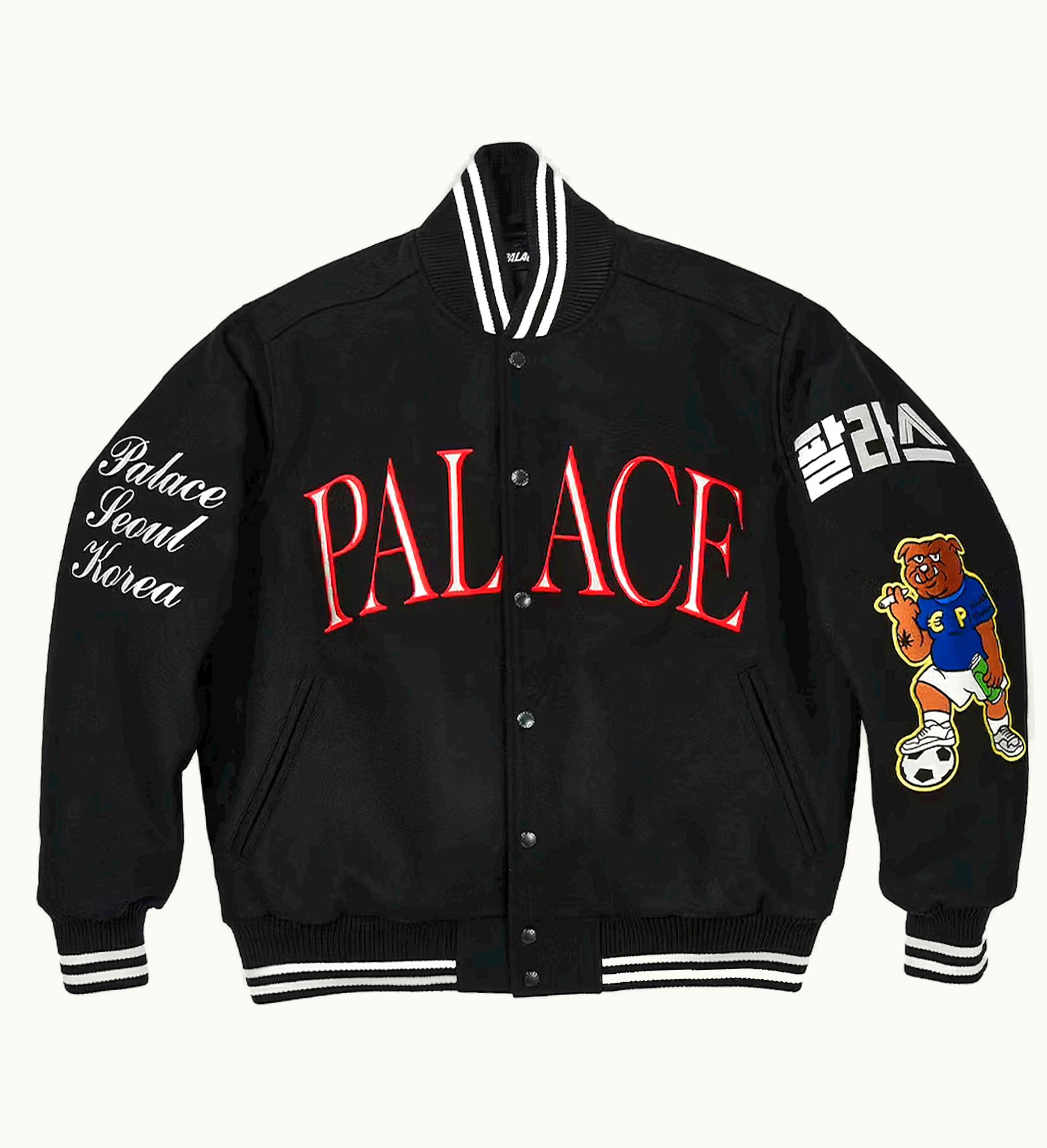 Palace Palace Seoul Exclusive Varsity Jacket Black