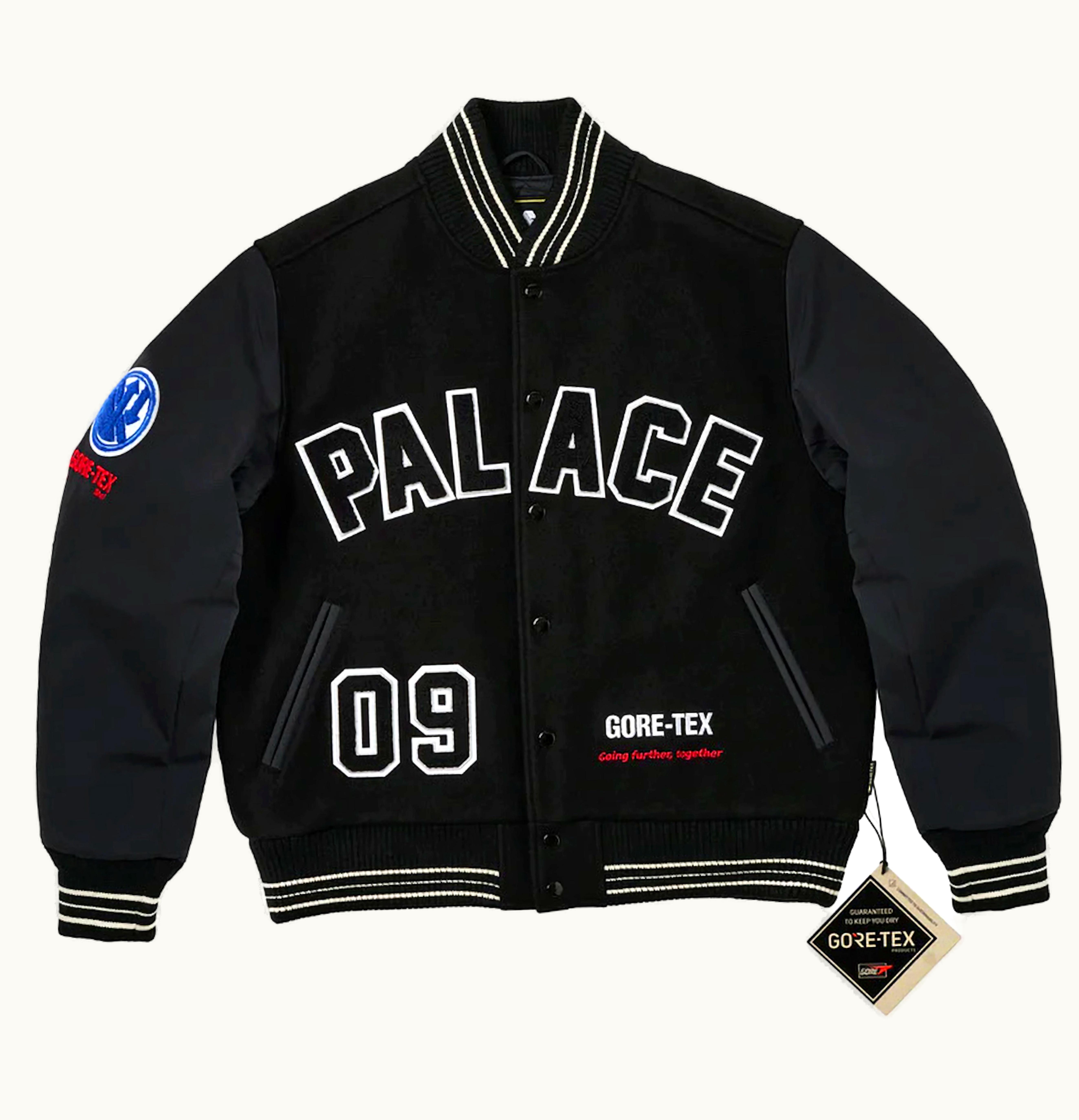 Palace Palace Gore Tex Going Further Varsity Jacket Black