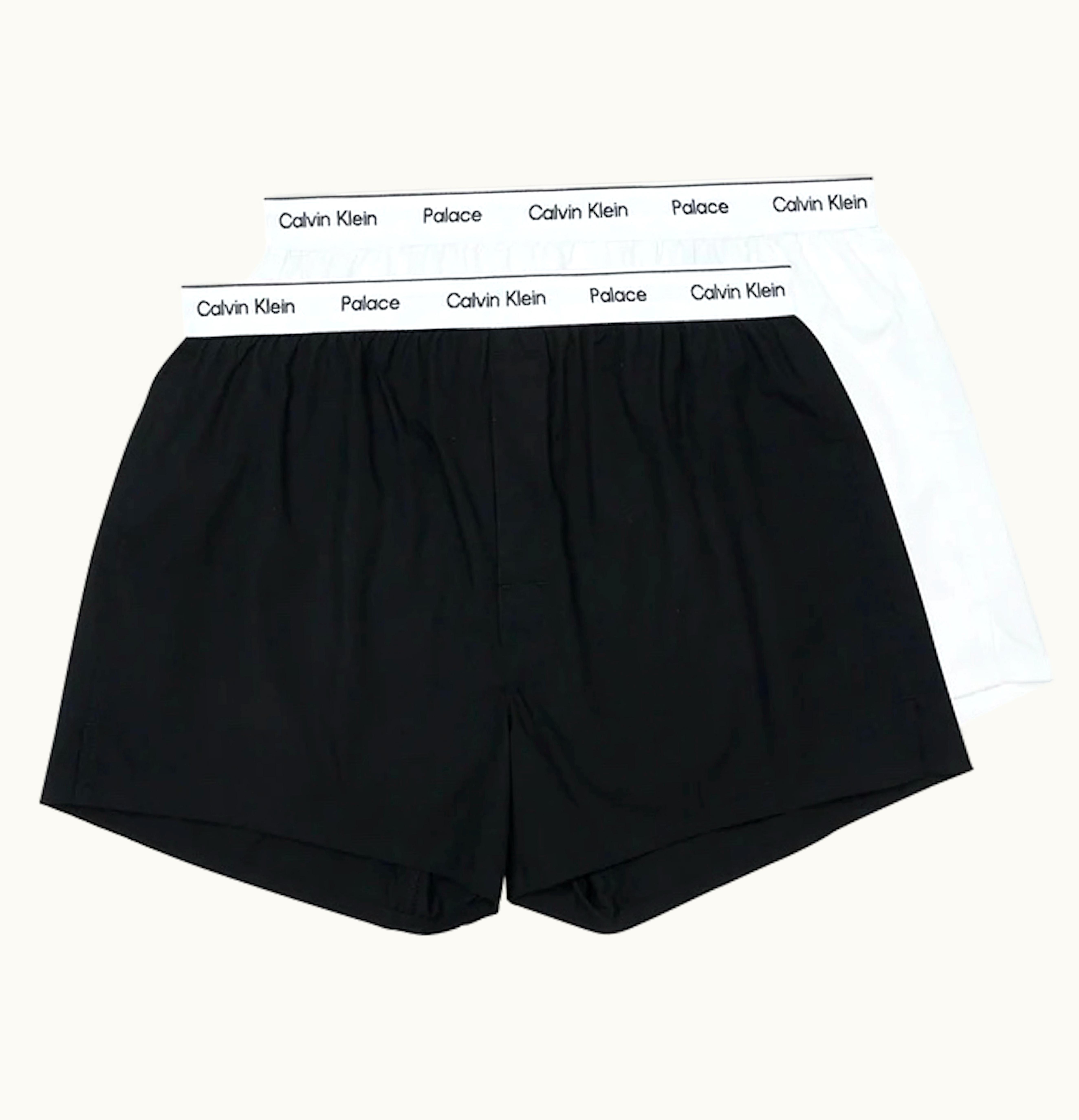 Palace Palace CK1 Woven Boxers 2 Pack White Light Grey Heather Black
