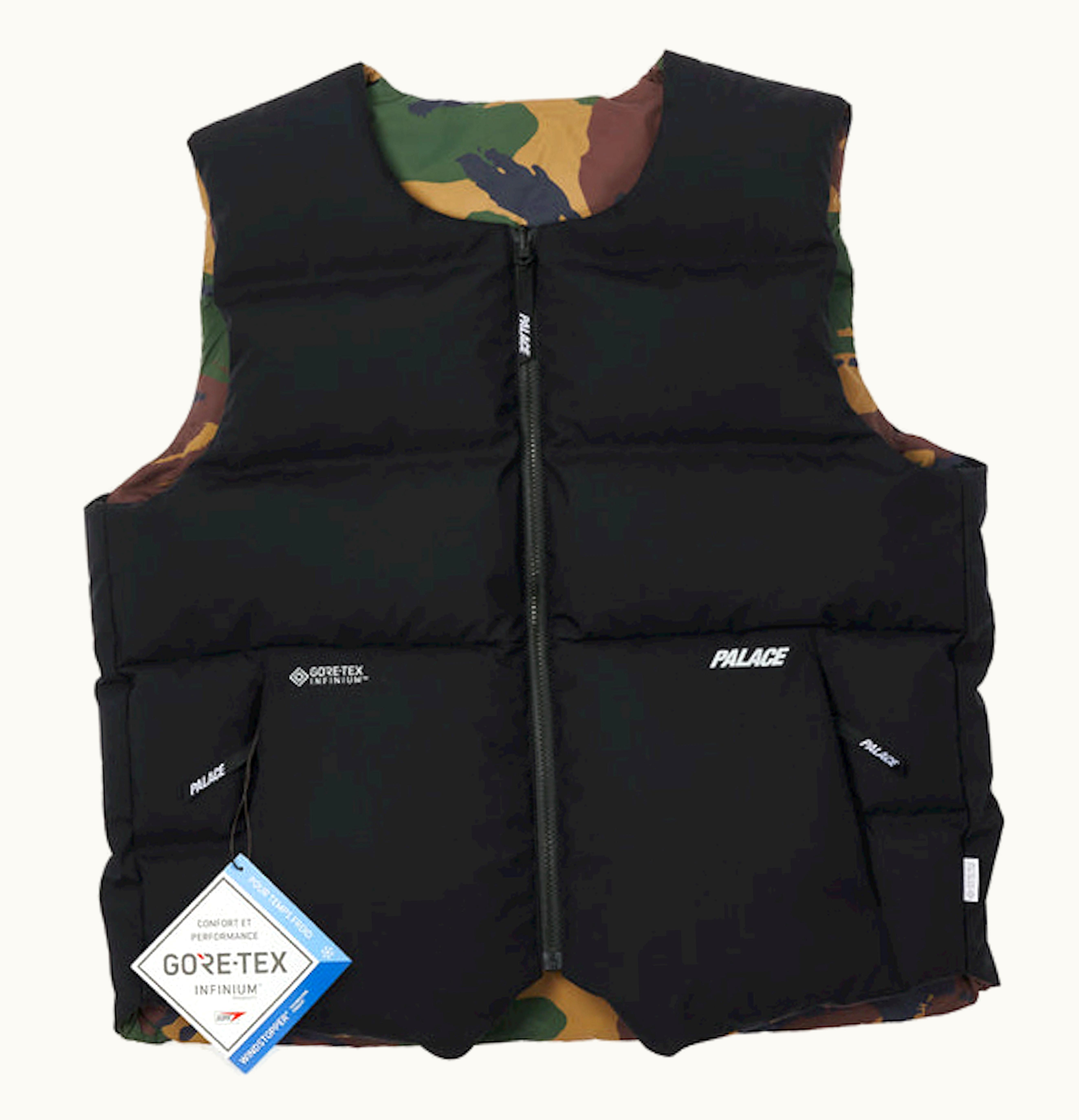 Palace Palace Gore Tex Infinium Reverso Down Vest Black Urban Camo