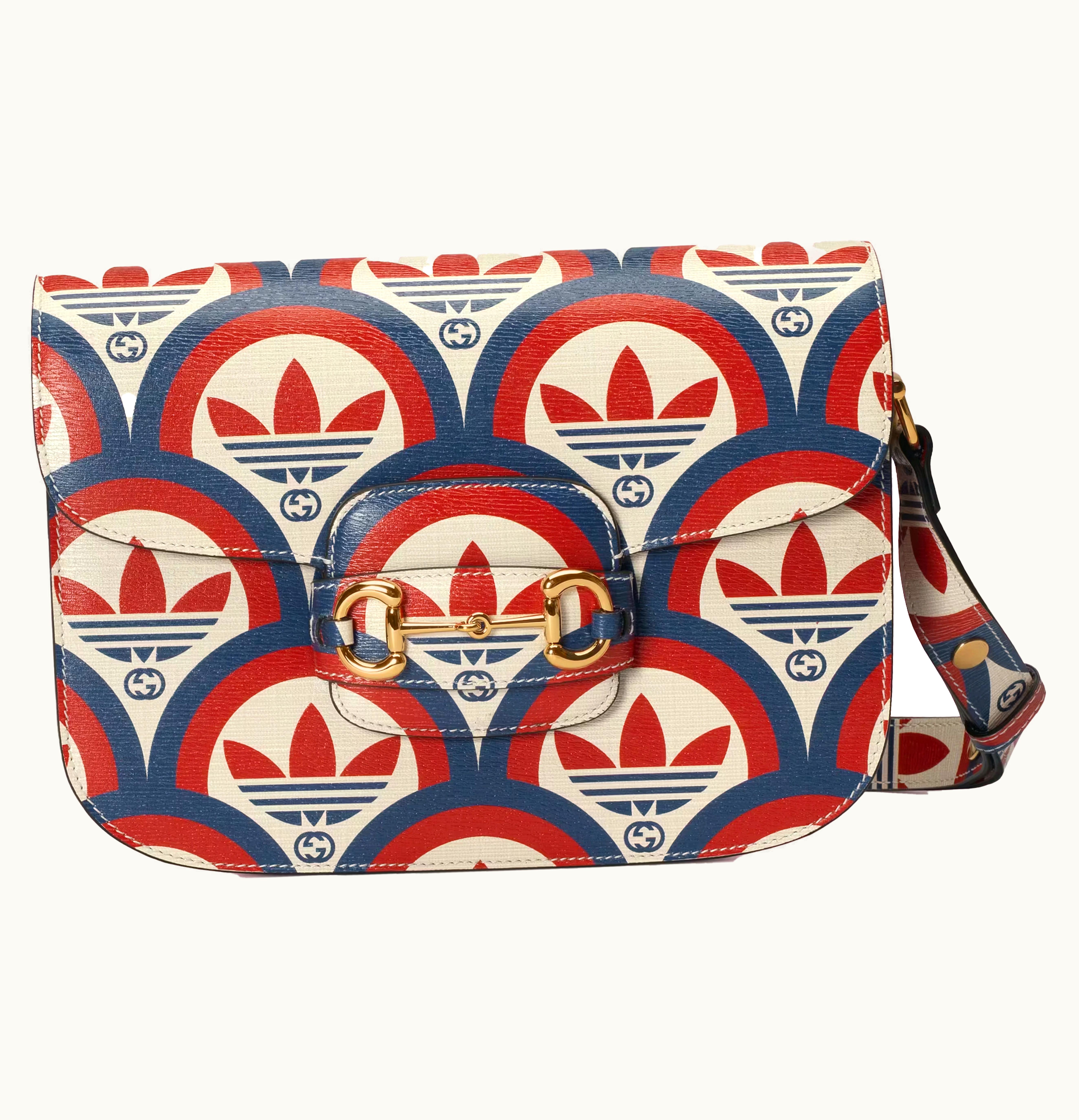 Gucci Gucci x adidas Horsebit 1955 Shoulder Bag Blue Red