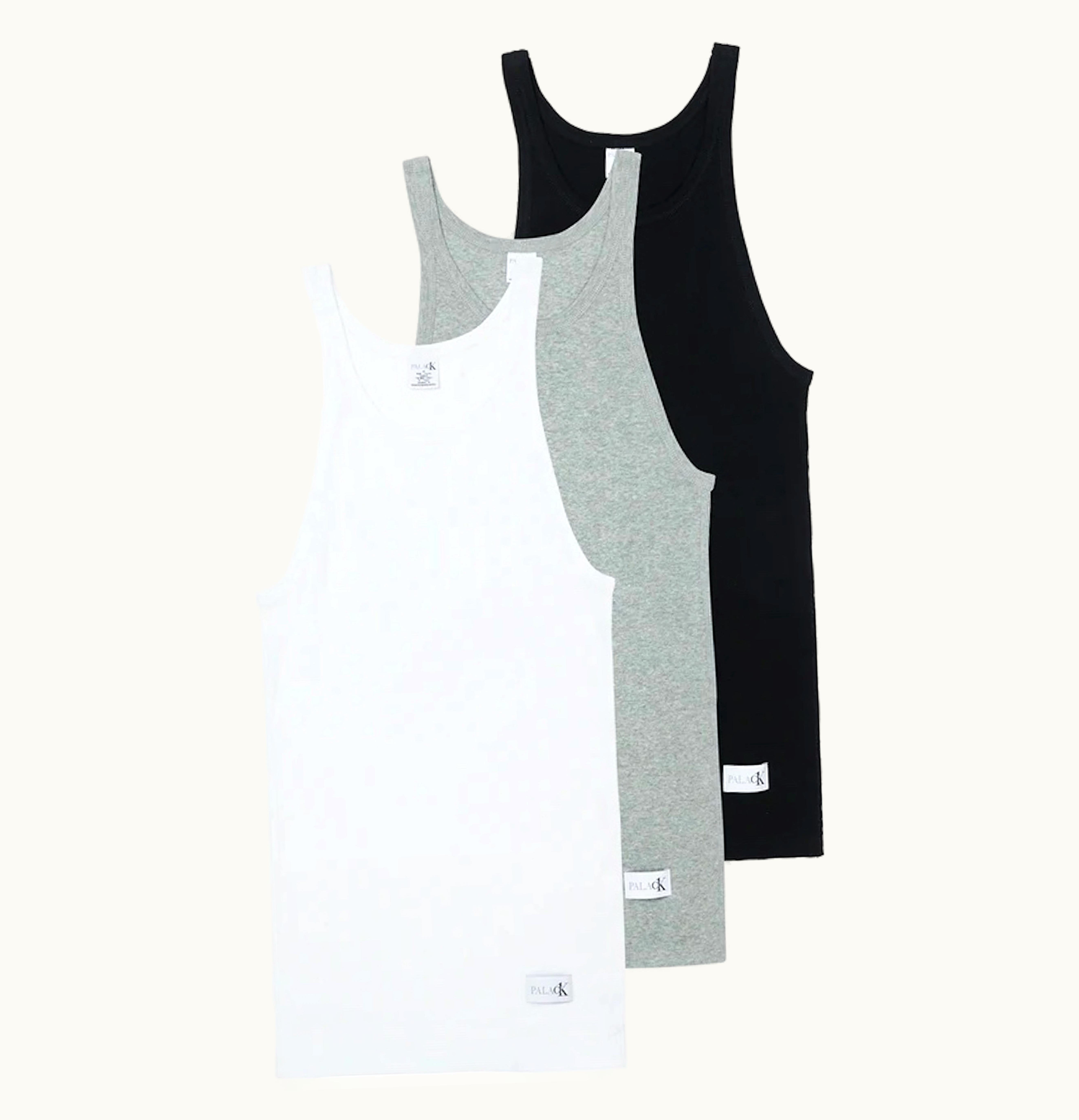 Palace Palace CK1 Tank Top 3 Pack White Light Grey Heather
