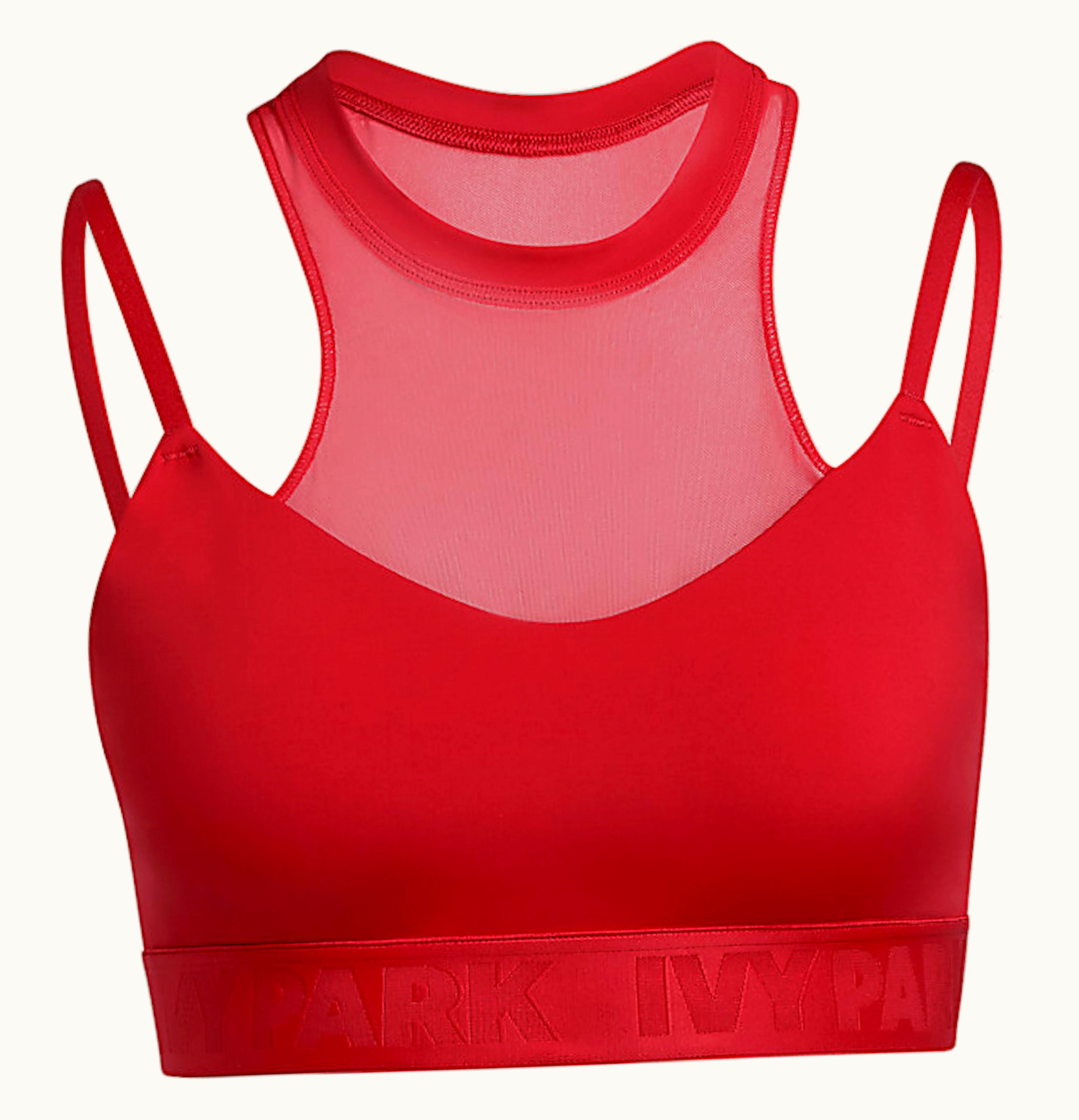 Adidas adidas Ivy Park High Neck Sheer Bra Red